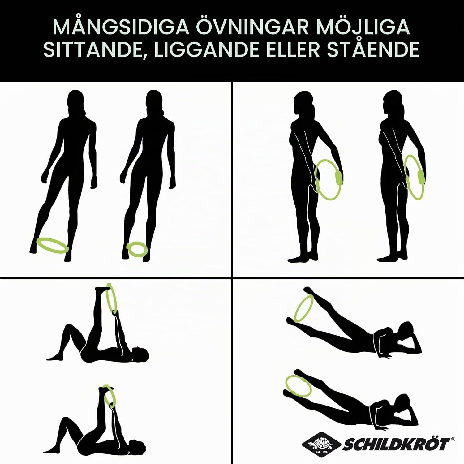 Detalle de Schildkröt pilatesring, 37 cm med glasfiber och skumhandtag