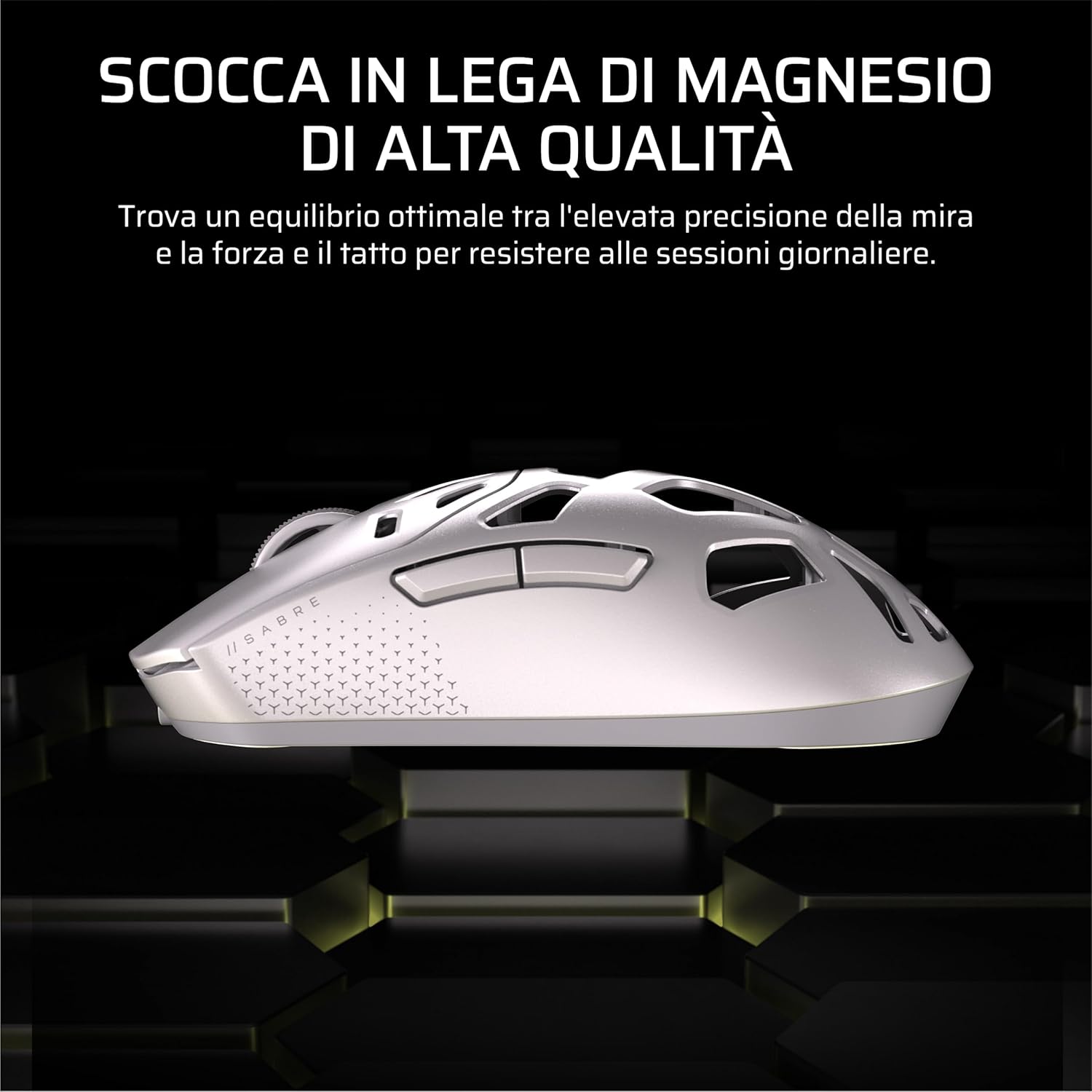 Thumbnail 2 de Corsair SABRE v2 PRO MG Wireless Mouse da gioco bianco con sensore MARKSMAN S fino a 33.000 DPI e 8.000 Hz