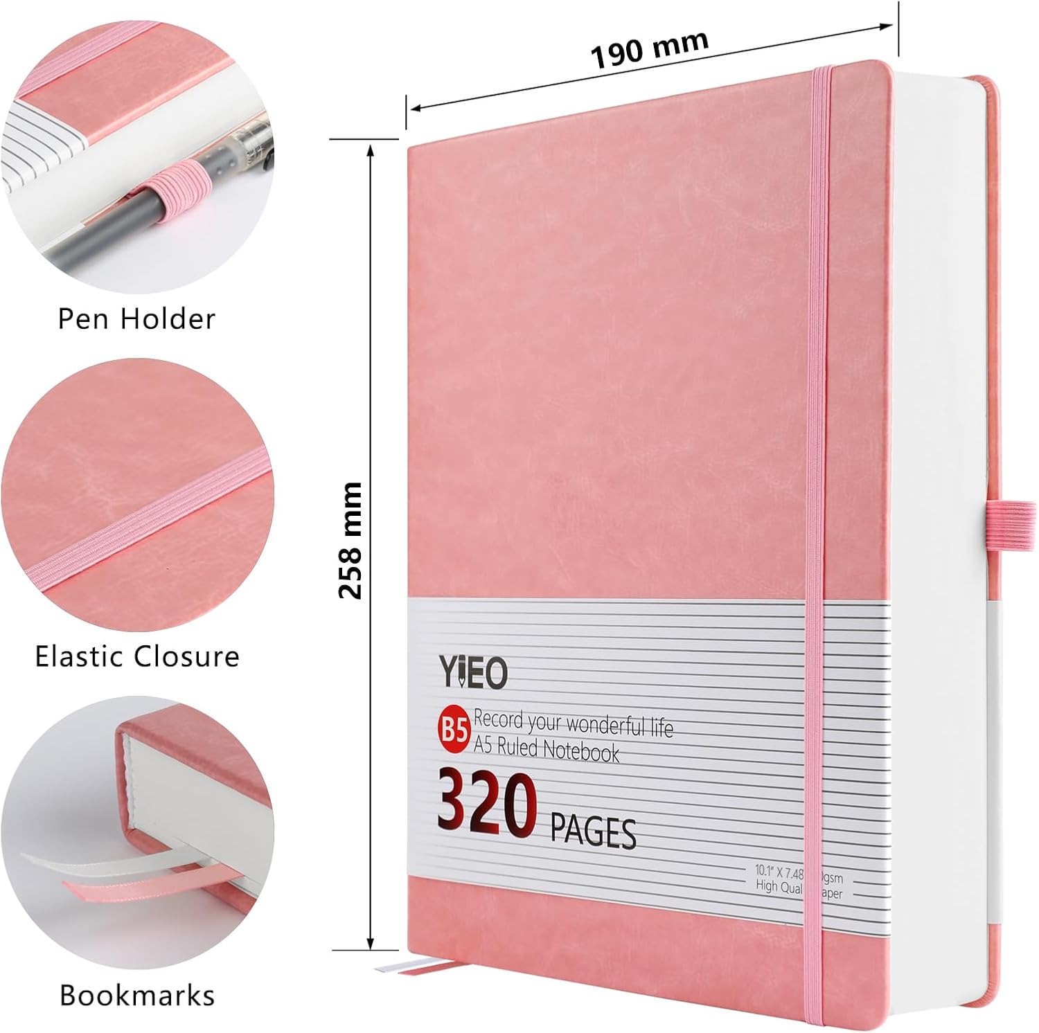 Detalle de B5 Lined Notebook 19 x 25 cm, 320 pages