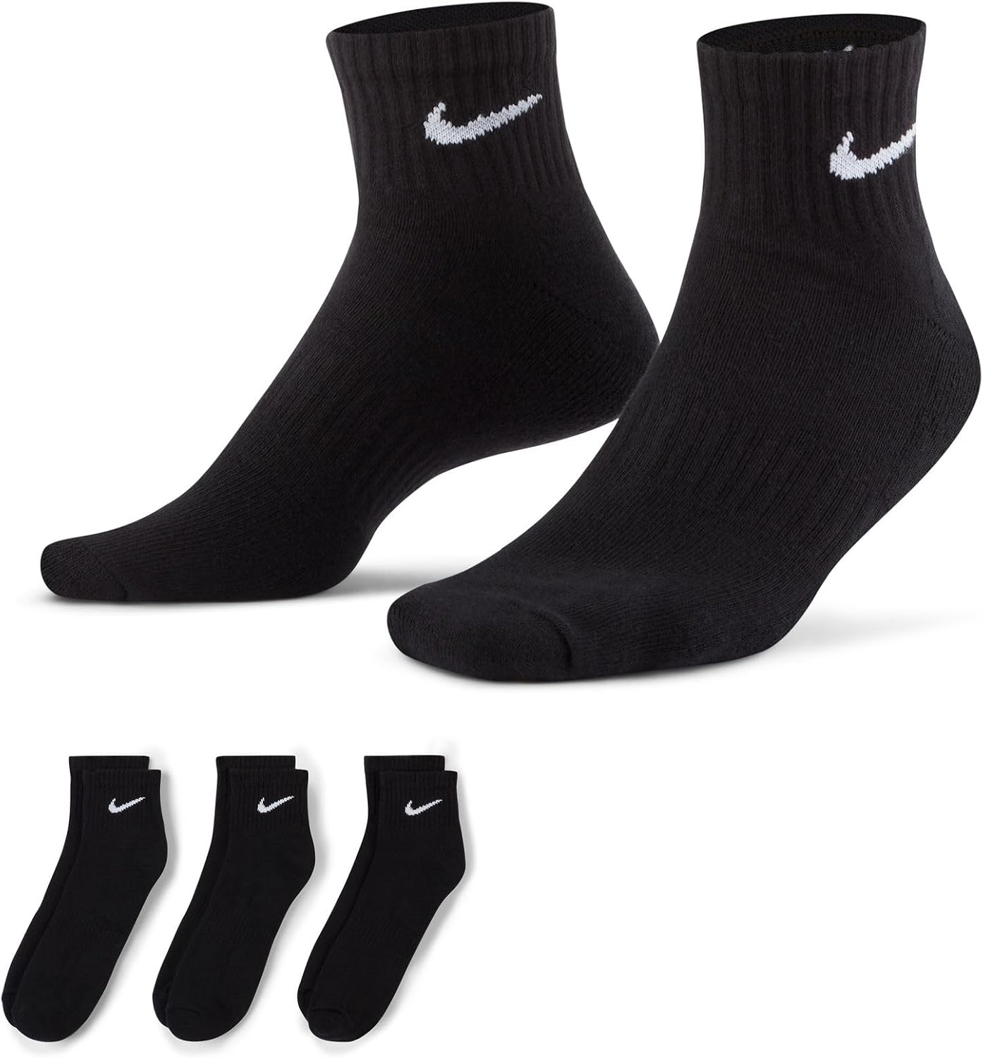 Thumbnail 6 de Nike Everyday Cushioned Calzini, Nero (Black/White) – Set di 3 paia per Uomo