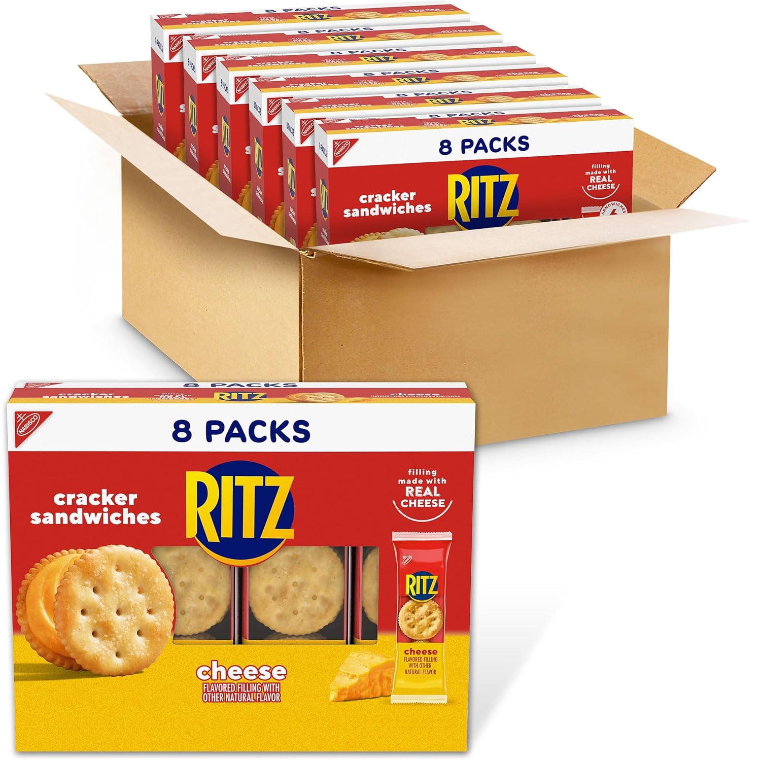 Detalle de RITZ -092021-v5 Cheese Sandwich Crackers, 48 Individually Wrapped Snack Packs