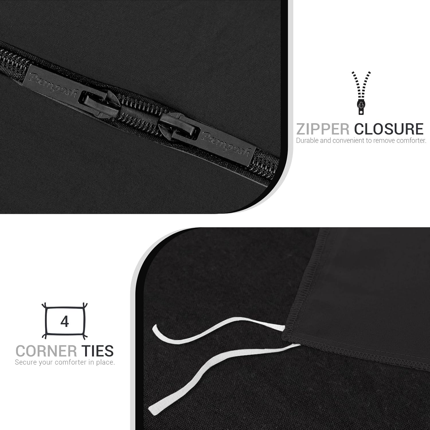 Thumbnail 6 de Pamposh Double Duvet Set (washed microfibre) with zipper closure and 2 pillowcases