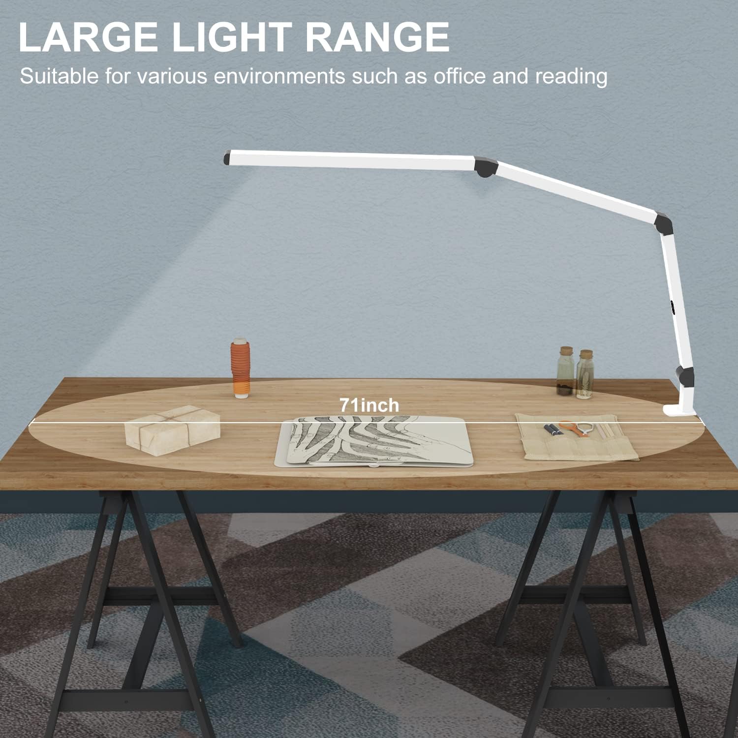 Detalle 2 de Micomlan DDL-003-12W LED Clamp Desk Lamp, Dual Light, 4 CCT Modes