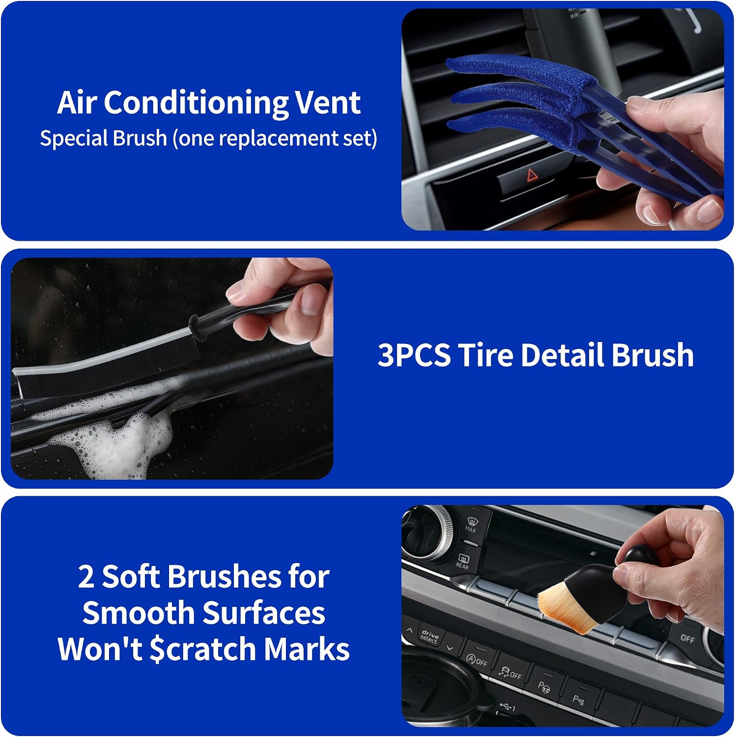 Thumbnail 6 de BUCOMTU 31Pezzi Kit Pulizia Auto – Set completo per interni ed esterni