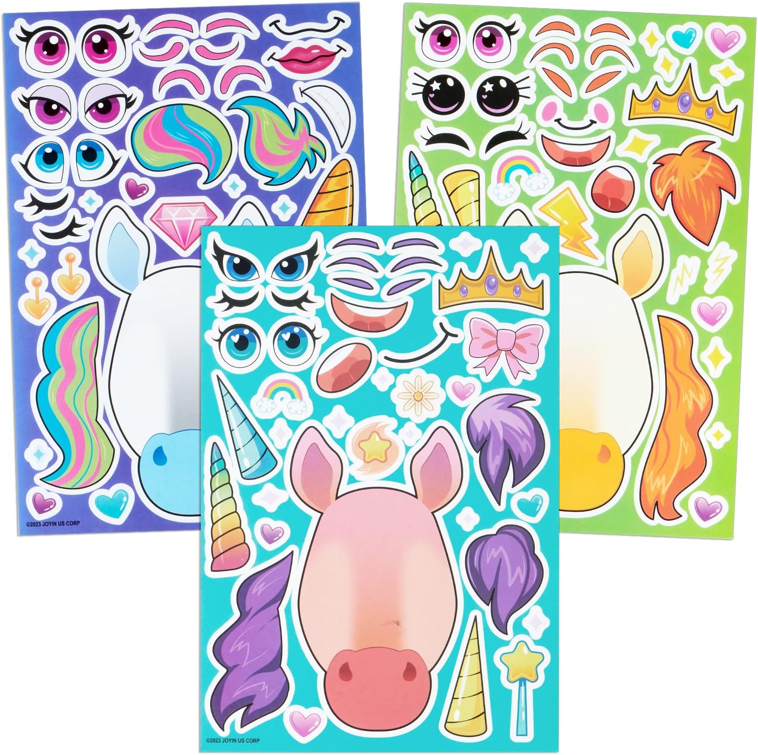 Detalle 2 de JOYIN unicorn sticker faces set 36 pcs