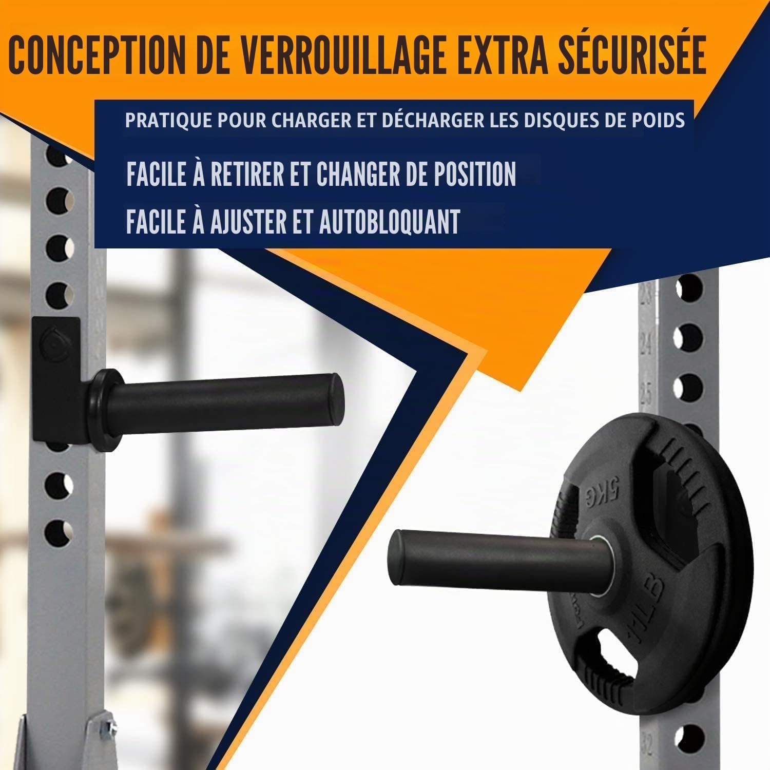 Detalle de Yes4All Porte-disques Olympiques pour Rack — rangement efficace des plaques de poids 2\" x 2\" et 3\" x 2\