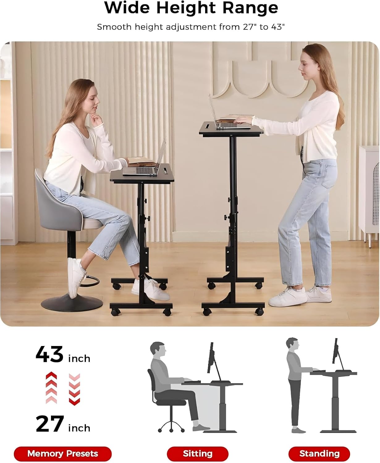 Detalle de Adjustable height standing desk 70-110 cm