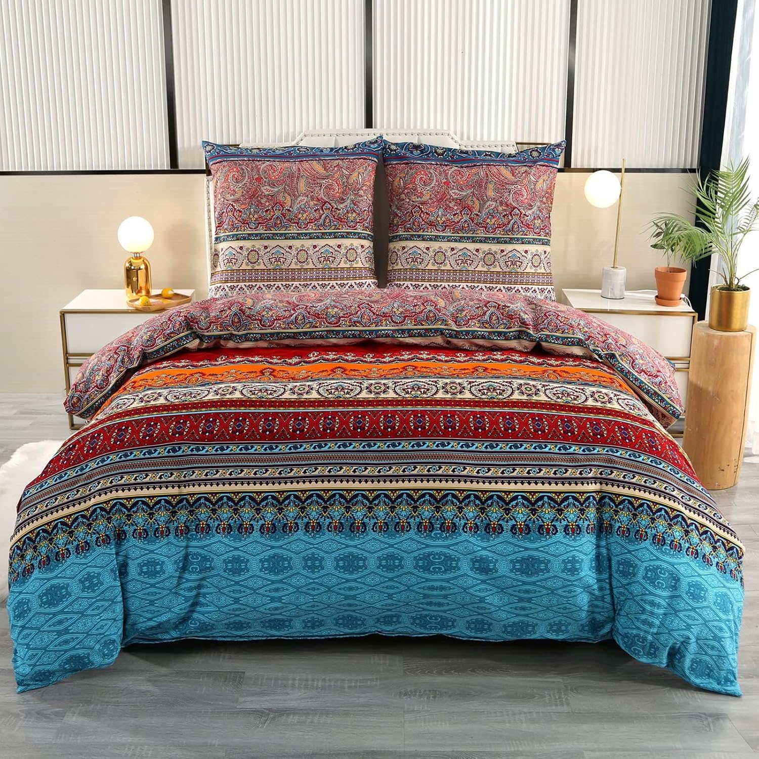 Thumbnail 6 de Qucover 100% Cotton Single Duvet Cover Set (135x200 cm) – 2-Piece, Brushed Cotton with Zip and Ties