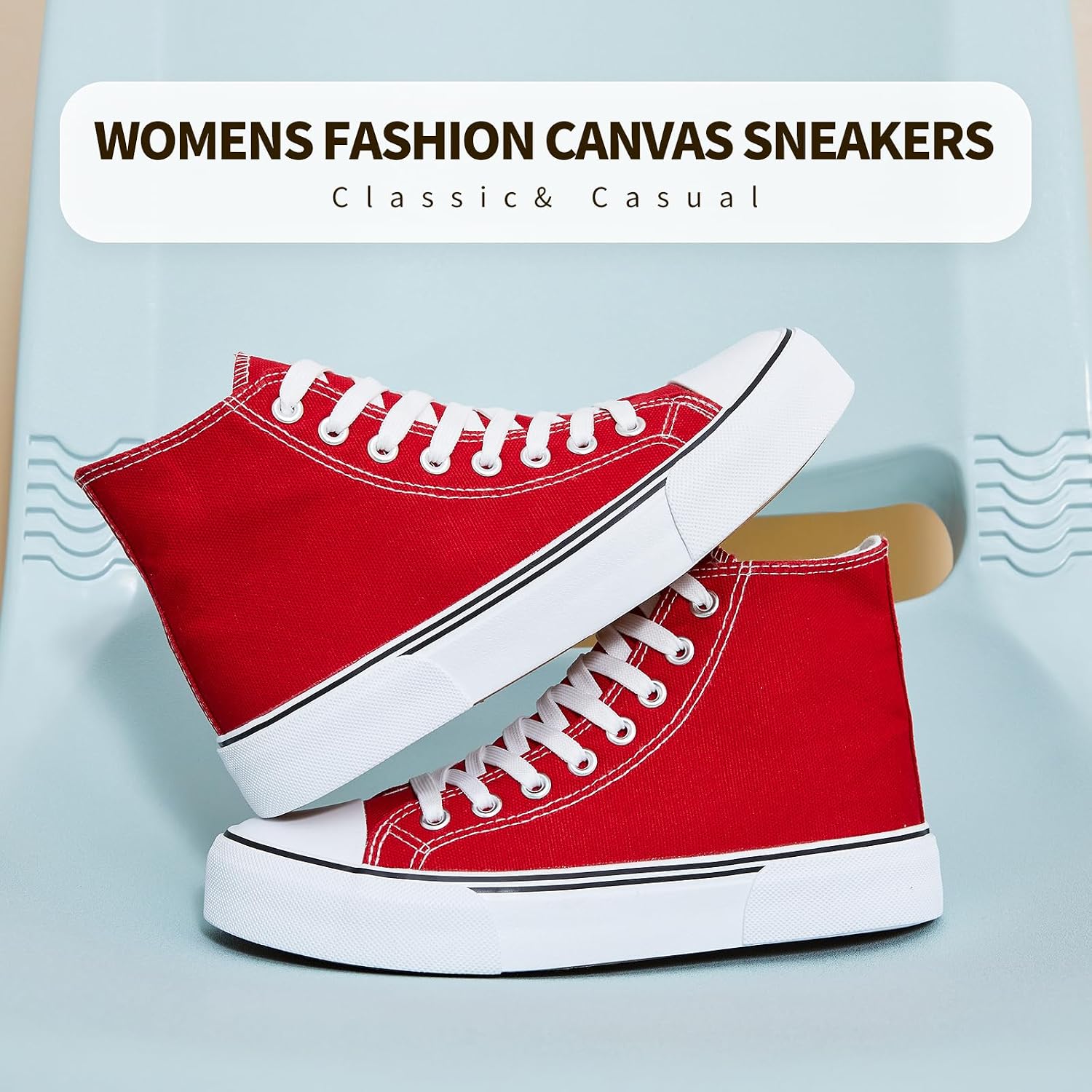 Detalle 2 de hash bubbie High Top Canvas Sneakers with Lace-Up Fit and Rubber Sole