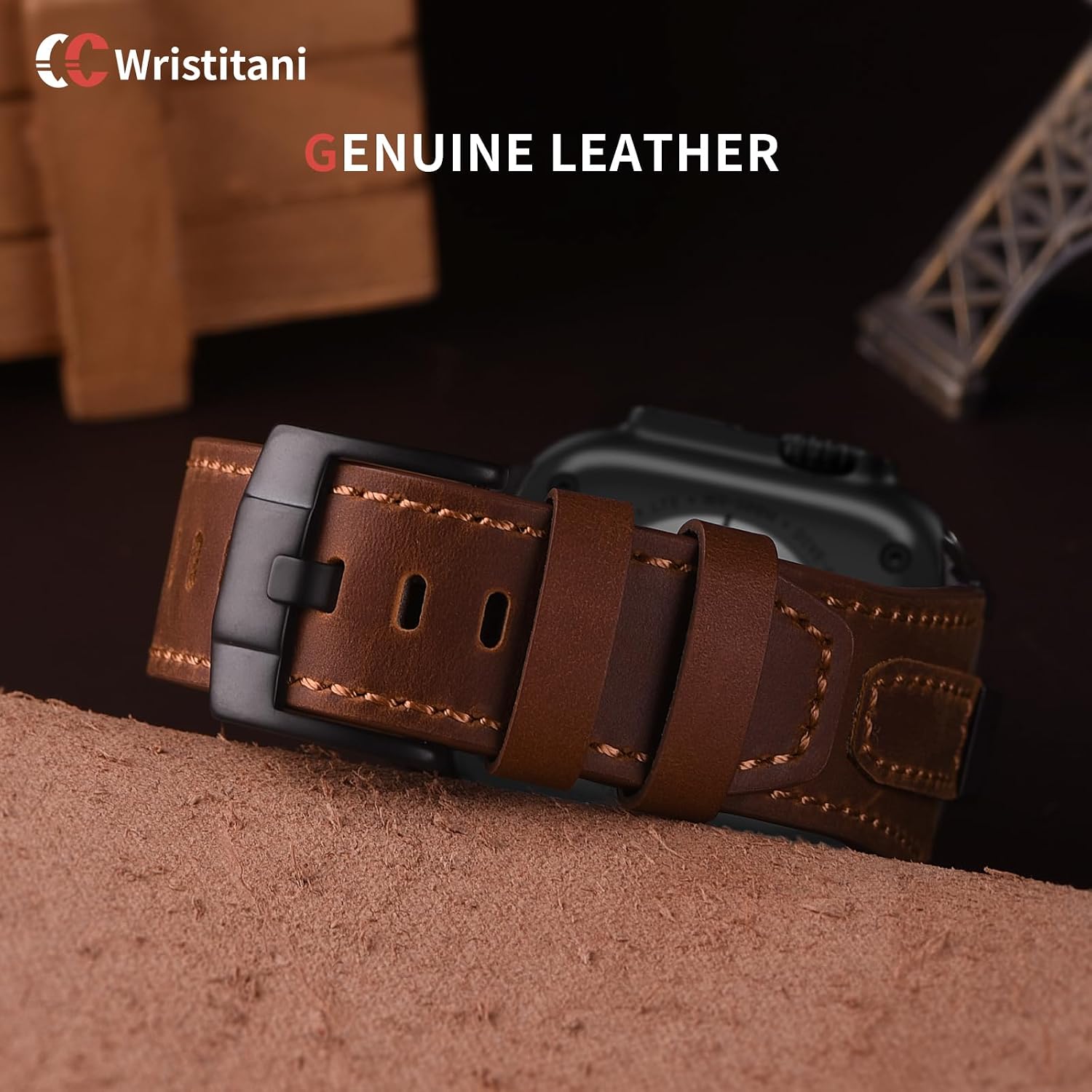 Detalle 2 de Wristitani Pulsera Cuero para Apple Watch