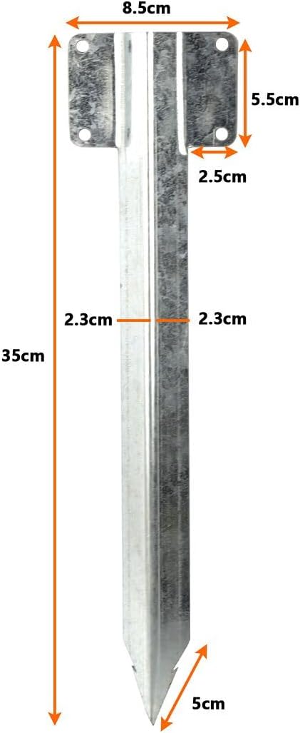 Detalle de Aleto 10 Pack 13.8-inch Railway Sleepers Brackets & Sleeper Stakes (Galvanised Steel)