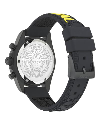 Thumbnail 2 de Versace Fornax, montre chronographe à quartz pour homme, cadran noir et Greca 3D