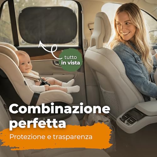 Detalle 2 de Caramaz Parasole auto per bambini con protezione UV certificata, 2 pezzi 51x31 cm, Nero