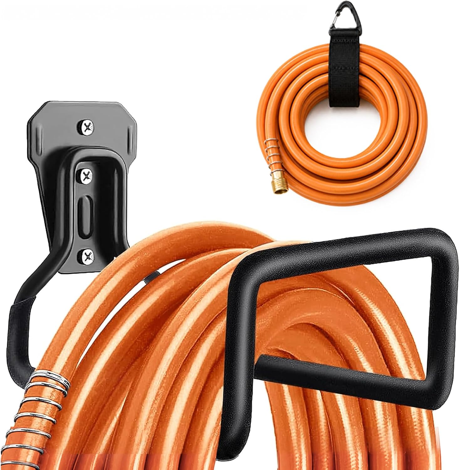 Detalle de BIJOKETTEN Hose Holder-1Pack-Black Wall-Mount Metal Garden Hose Holder