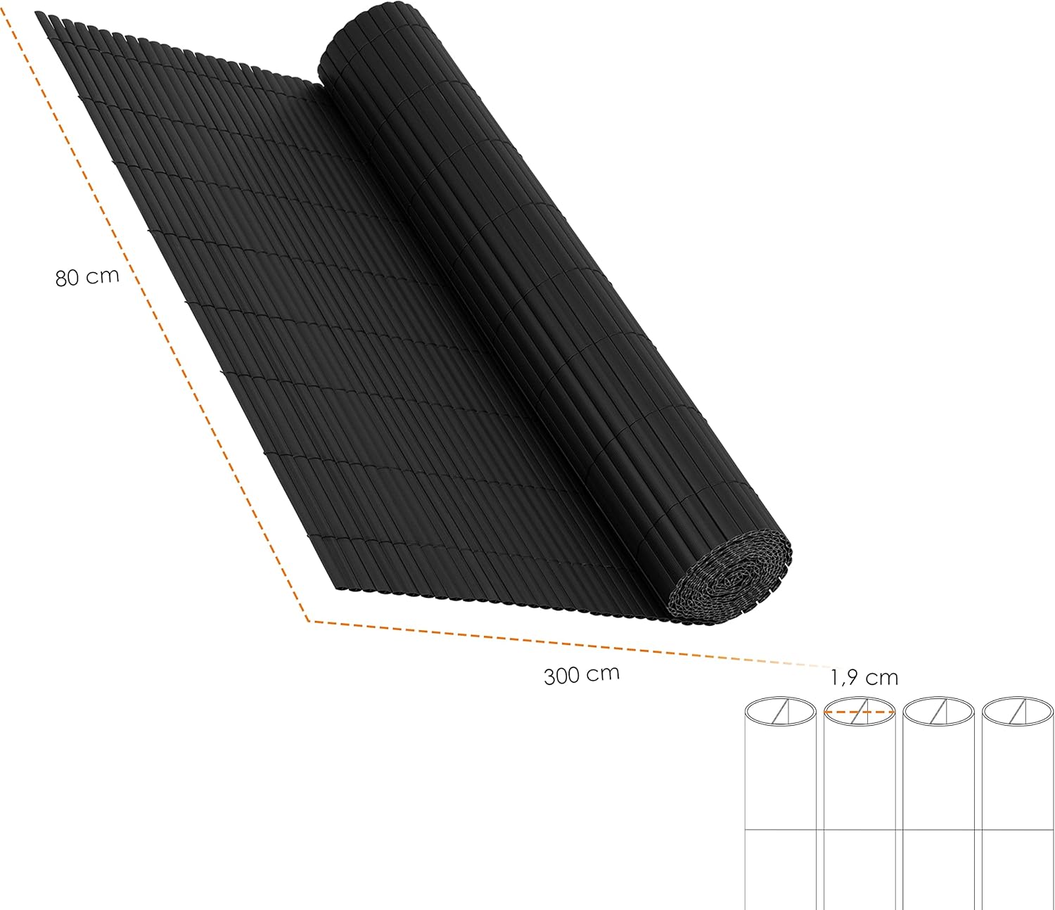 Thumbnail 6 de KESSER® Estera de Privacidad PVC para Balcón 🌥️ 80x300 cm