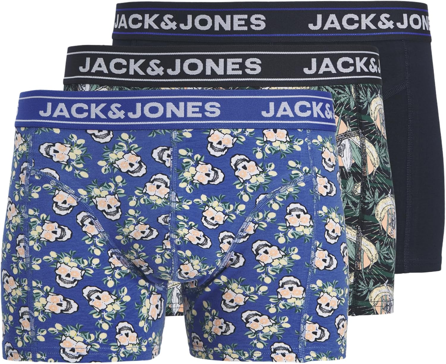 Detalle de Jack & Jones Jackingston Skull Trunks 3 Pack – Uomo
