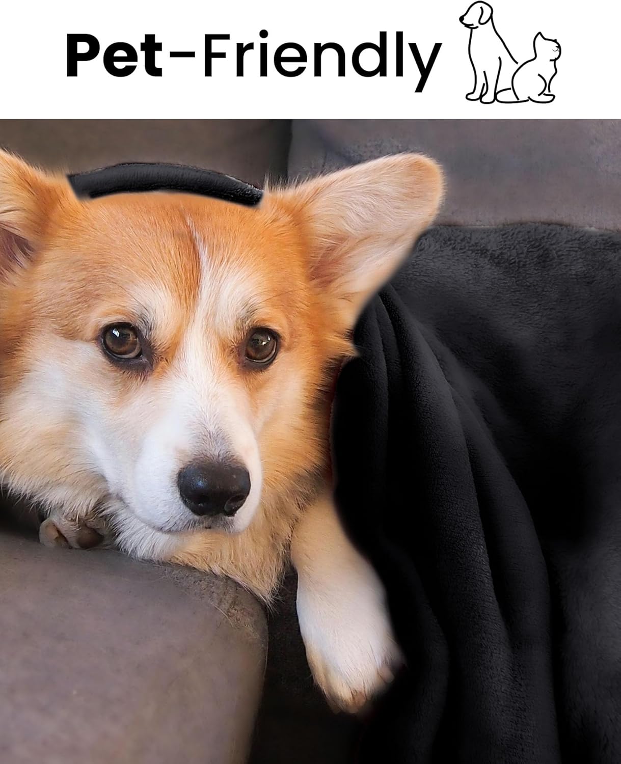 Thumbnail 2 de blunique Black Lightweight Fleece Blanket (King, 104x90 inches) – soft, cosy and easy to care for