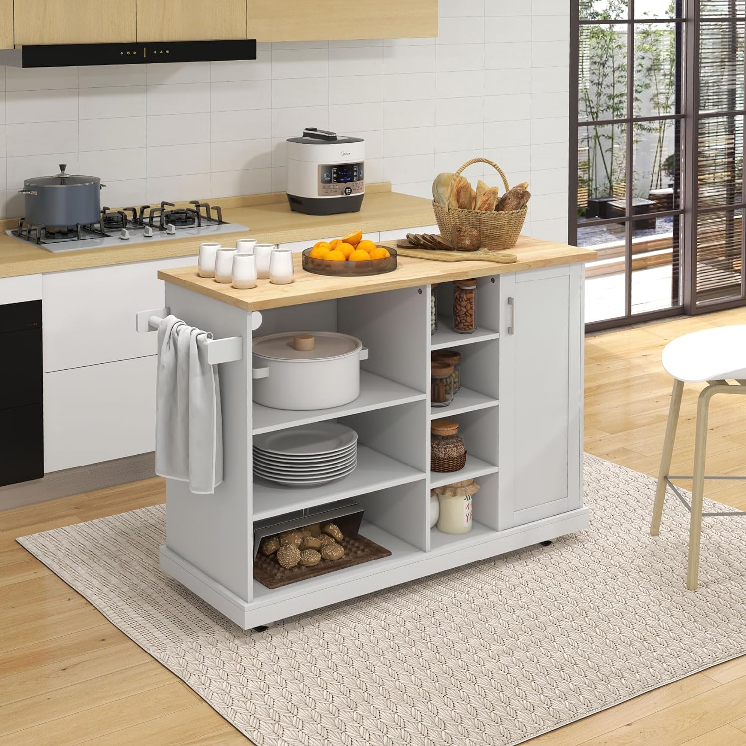 Detalle 2 de HOMCOM desserte îlot de cuisine 129 x 51