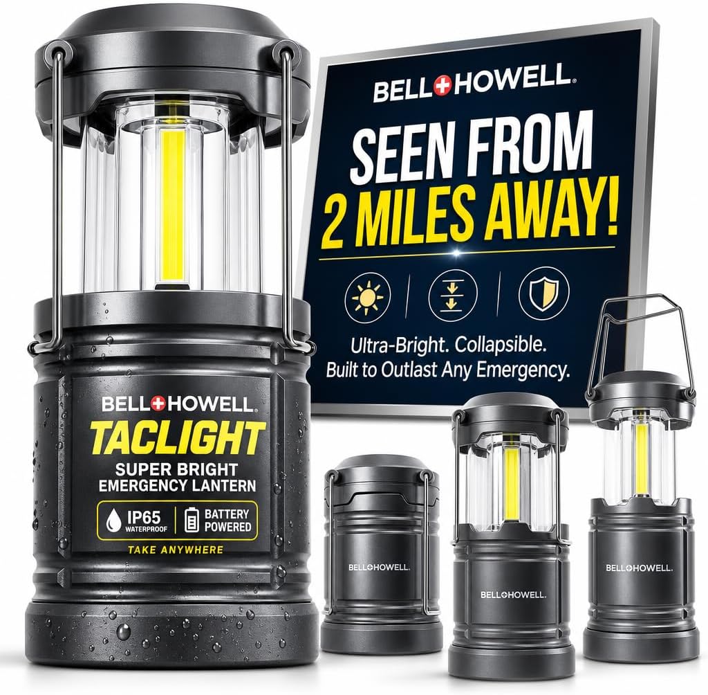 Detalle de Bell+Howell TACLIGHT Multipurpose Camping Lanterns, 4-Pack, Collapsible IP65 LED