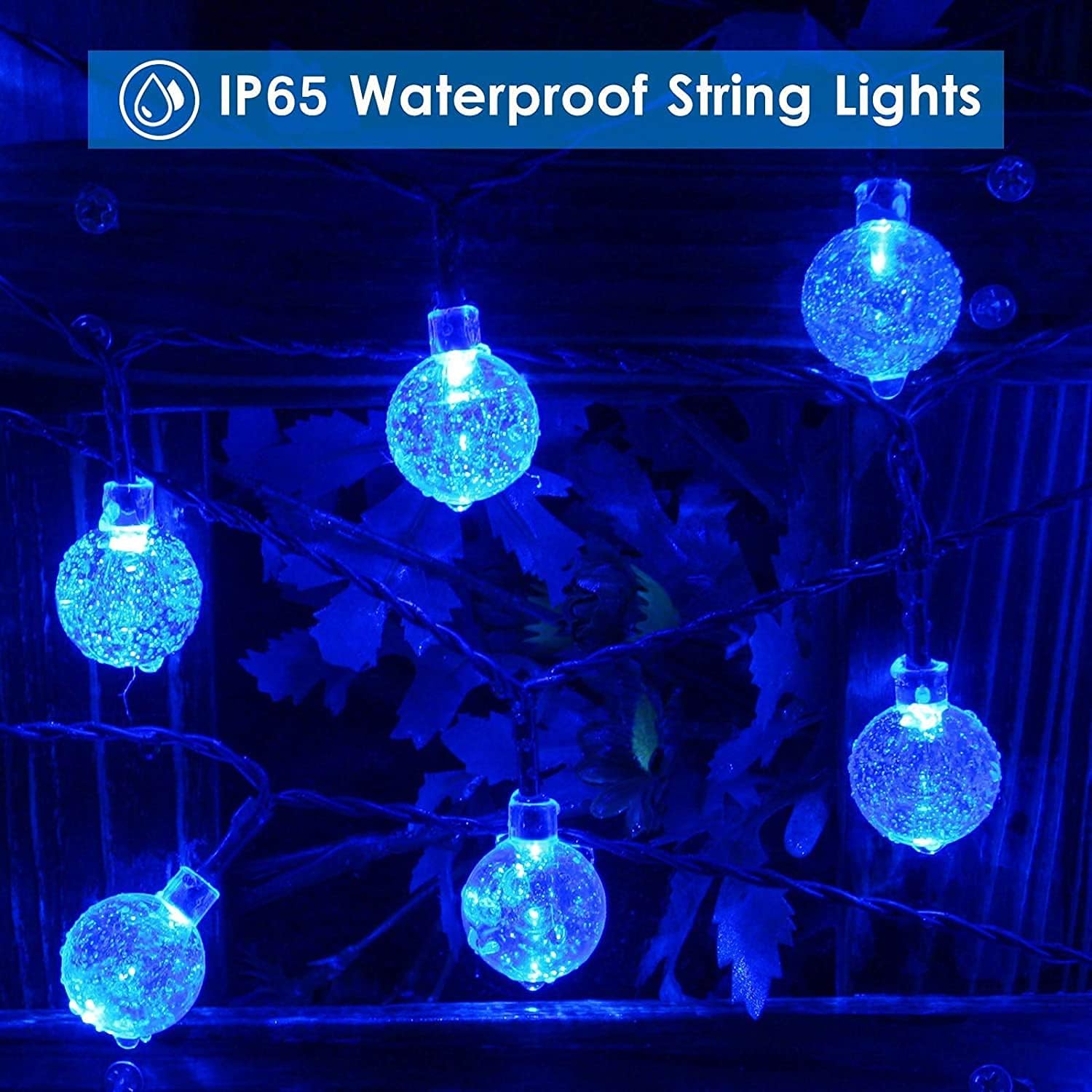 Thumbnail 3 de Lezonic Solar Fairy Lights Outdoor – 50LED 23ft Solar String Lights (Blue)