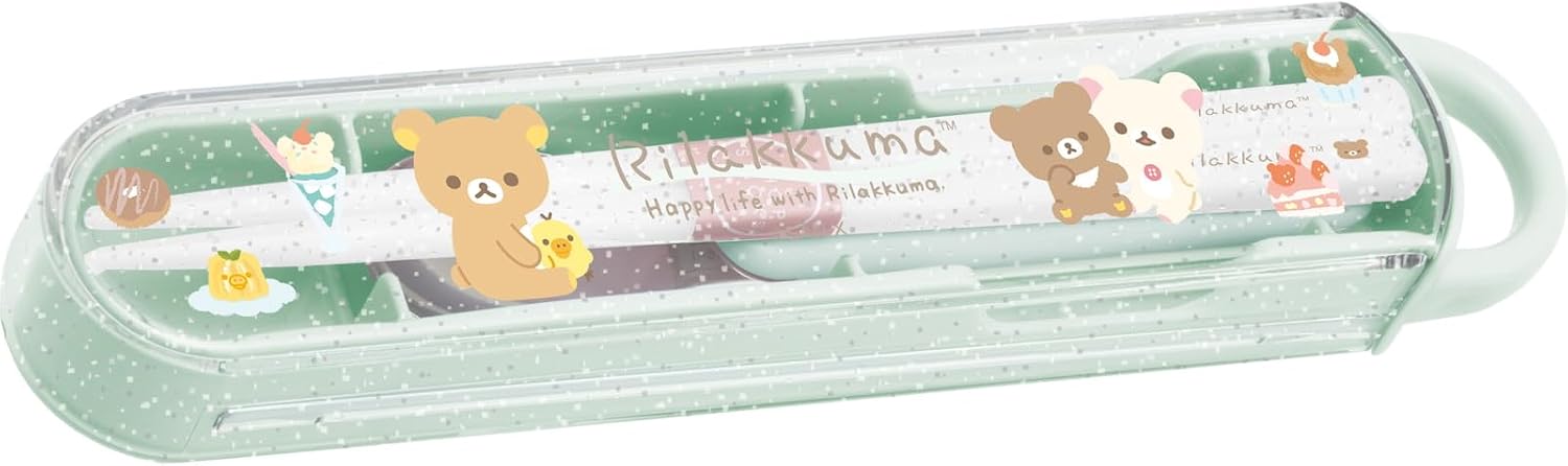 Detalle de サンエックス KA23701 リラックマのスプーン・はしコンビセット ラメ入りスライドケース