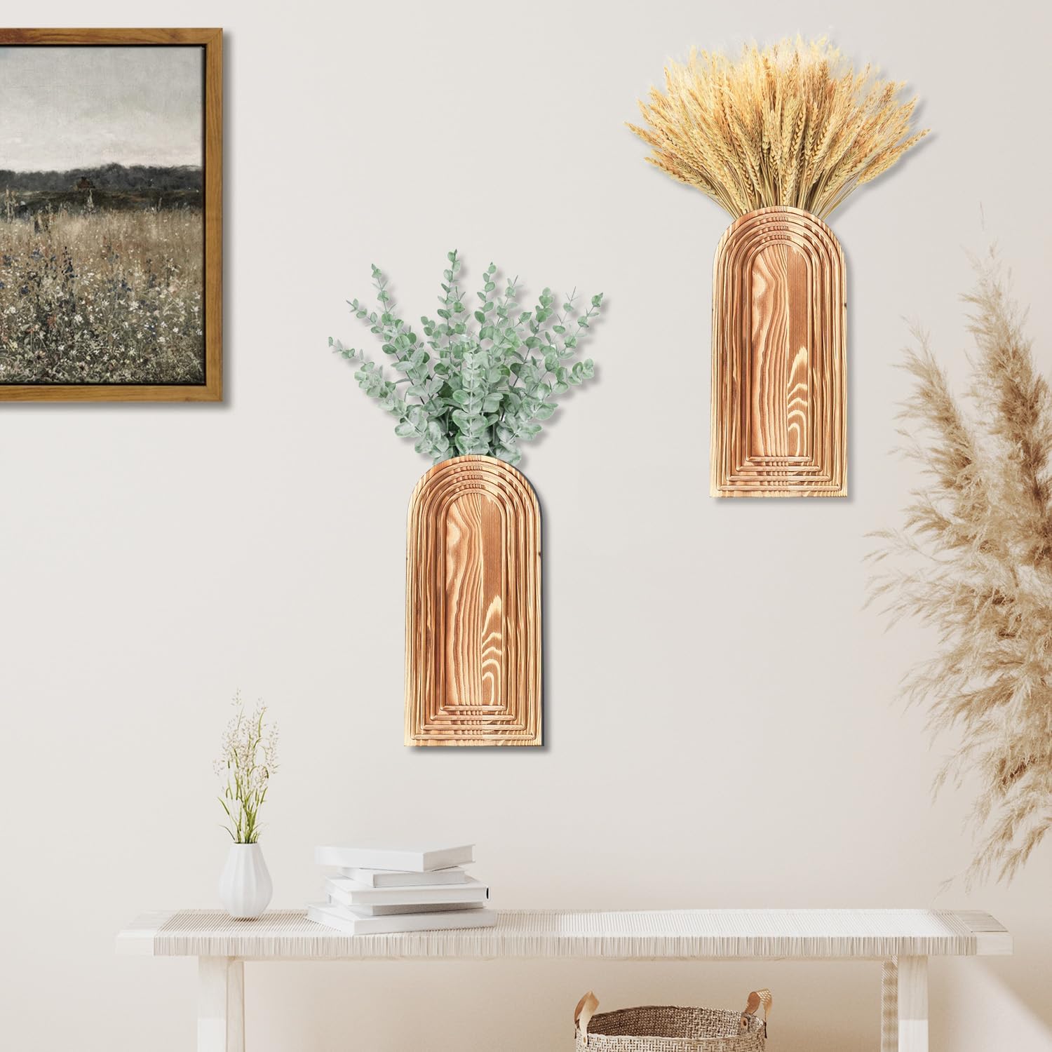 Thumbnail 4 de Dnnnii 2 Pack Wooden Wall Vase Set — Wall Decor 🏺