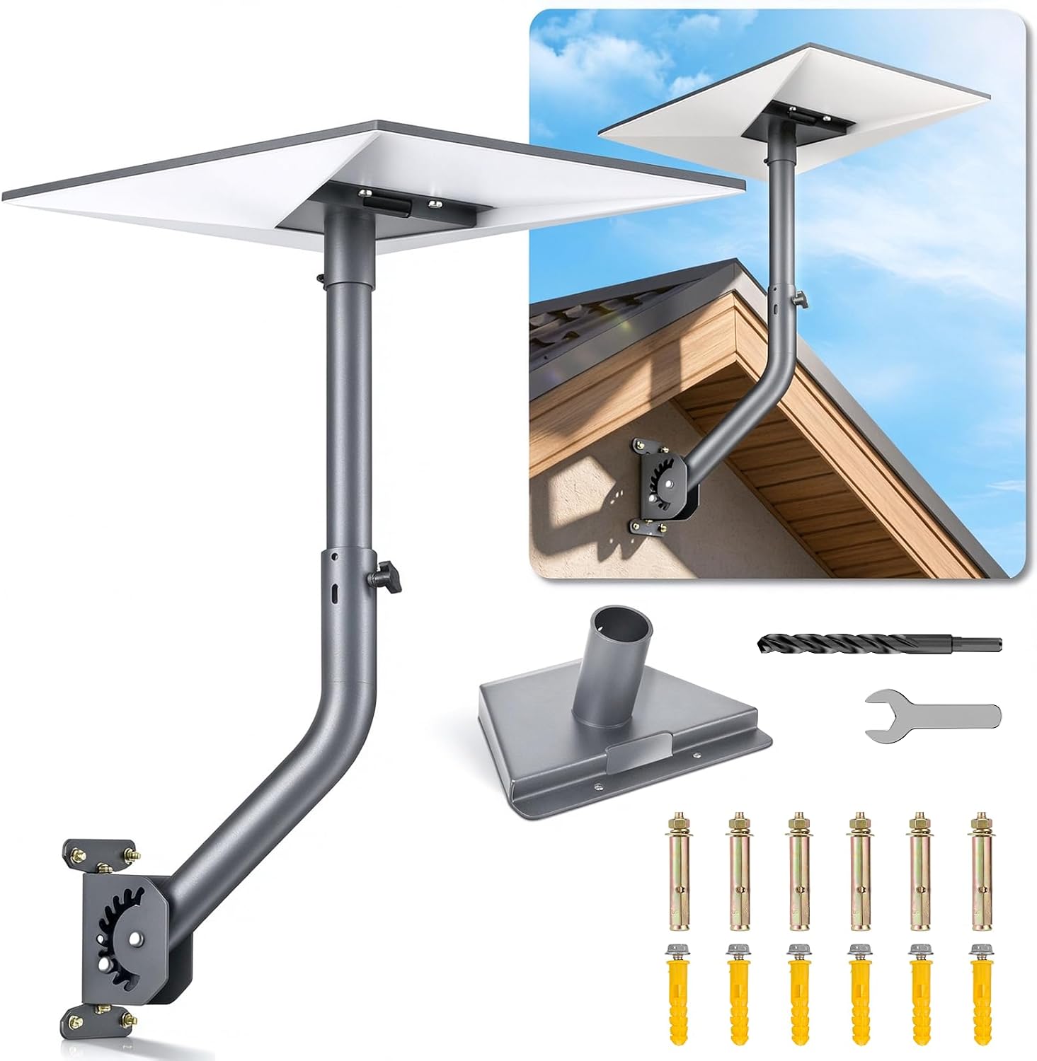 Starlink-Compatible Satellite Mount with 30-Inch Extension
