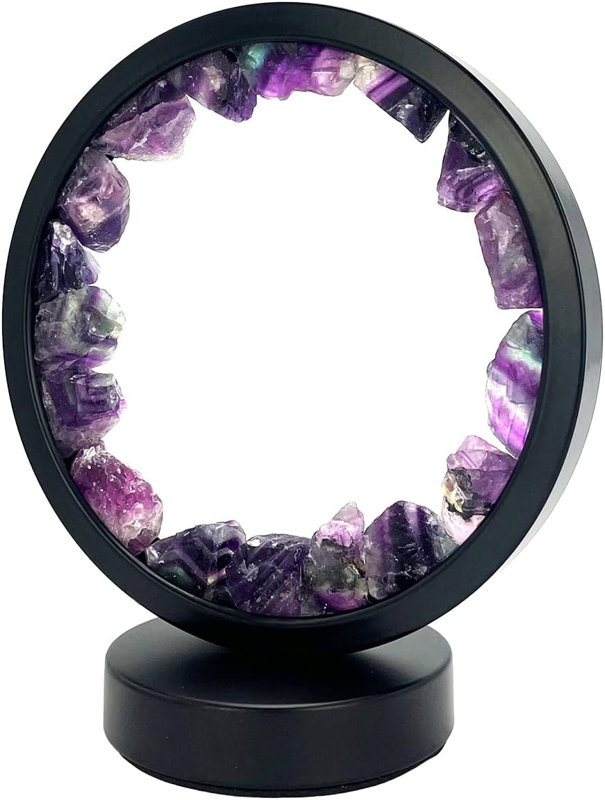 Thumbnail 4 de Cello Gleneagles Circle Earth LED Natural Crystal Lamp with Purple Fluorite (Dimmable)