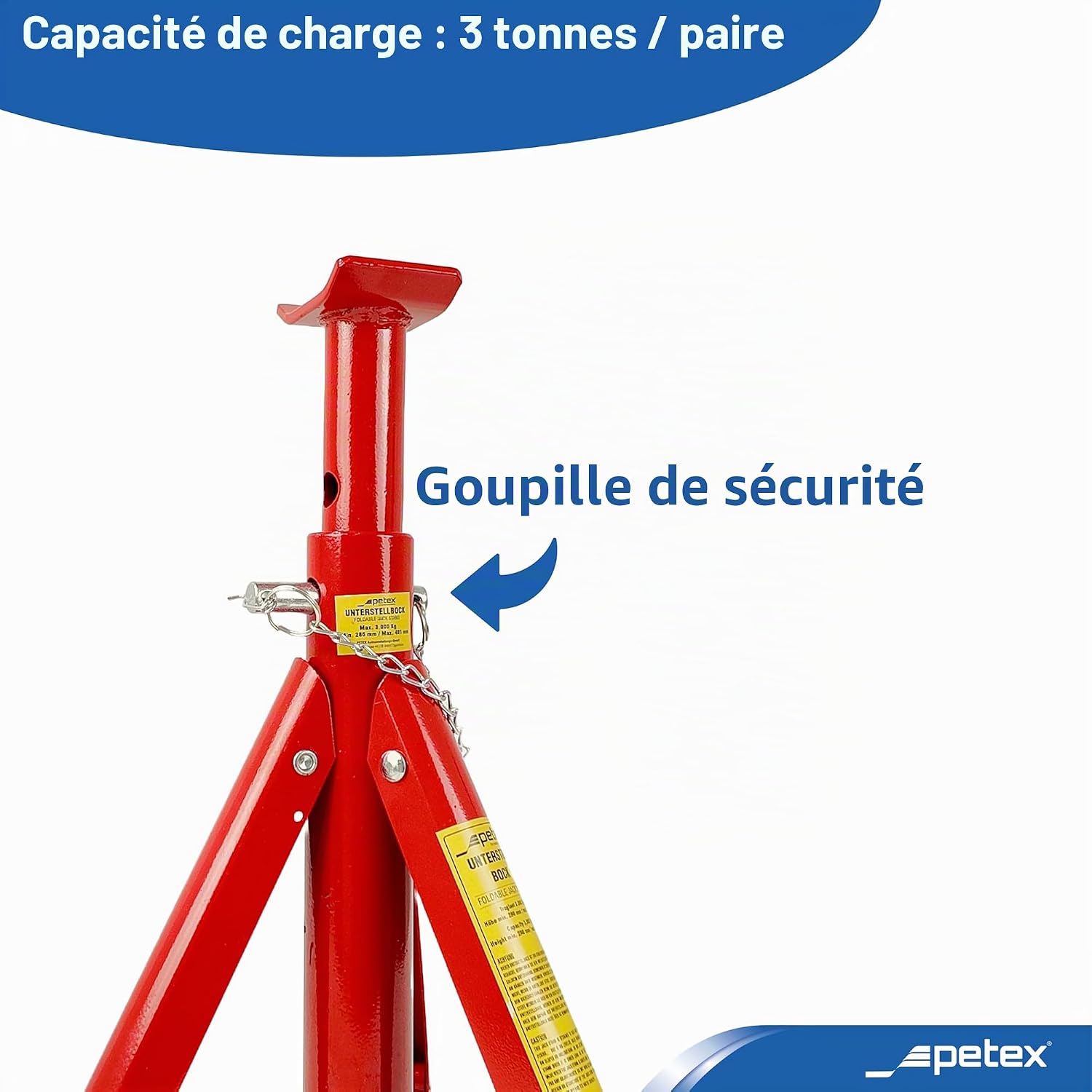 Detalle 2 de Petex 44753112 Paire Chandelle – Chevalet et Chandelle Mécanique pour Cric À Chevalet