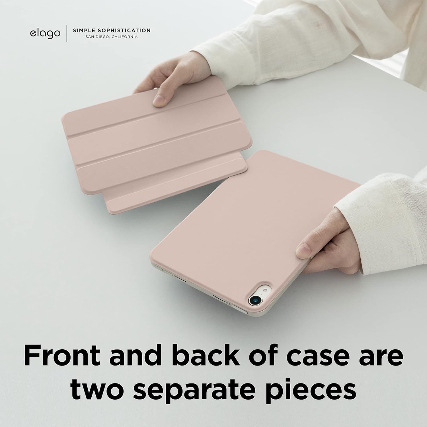 Thumbnail 3 de elago Custodia Folio Magnetica con piastra posteriore per iPad mini (A17 Pro, 2024 / 6ª gen, 2021) e supporto compatibile Apple Pencil (rosa sabbia)