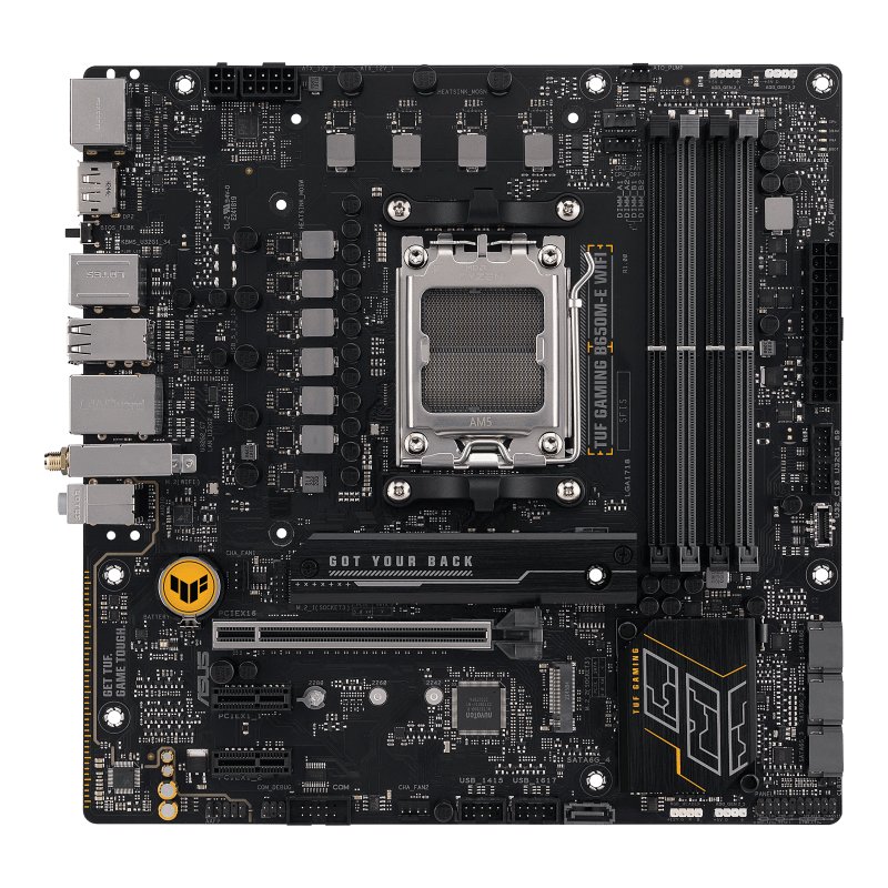 Detalle 2 de ASUS TUF Gaming B650M-E WiFi: placa base Micro-ATX para AMD Ryzen 7000 (AM5) y DDR5
