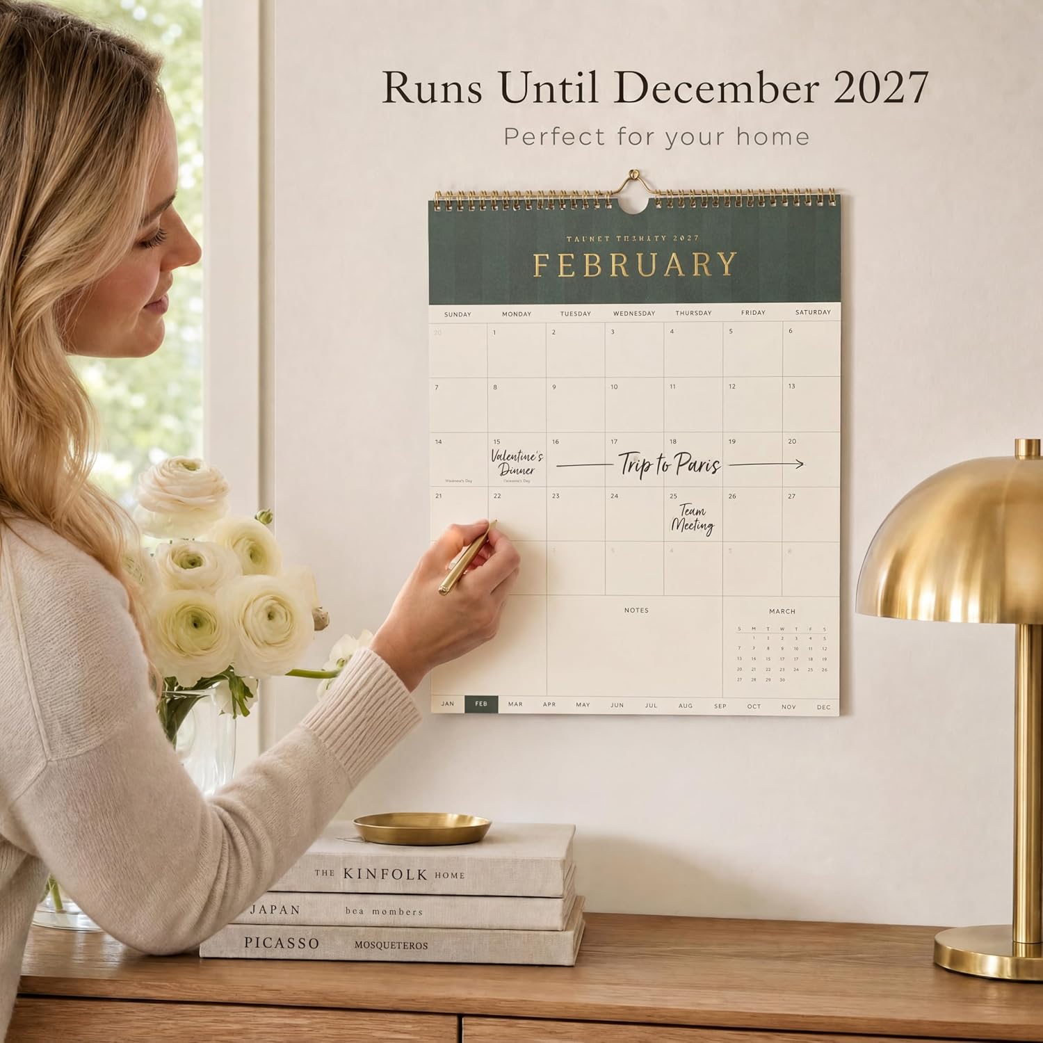 Detalle 2 de ZICOTO 2026–2027 Wall Calendar, June 2026–December 2027, Striped Design