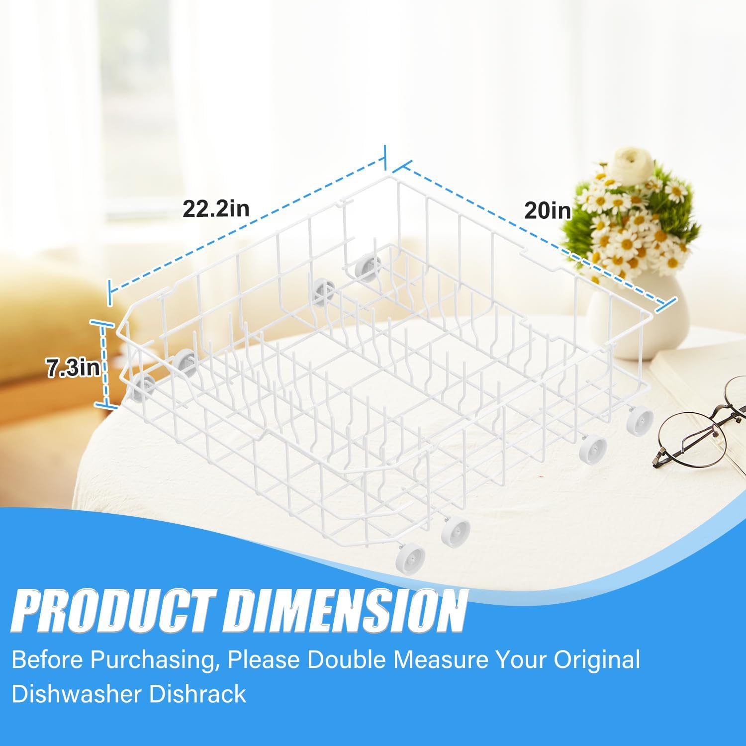Thumbnail 3 de YEECHUN WD28X10384 Dishwasher Lower Rack Replacement with 8 Wheels