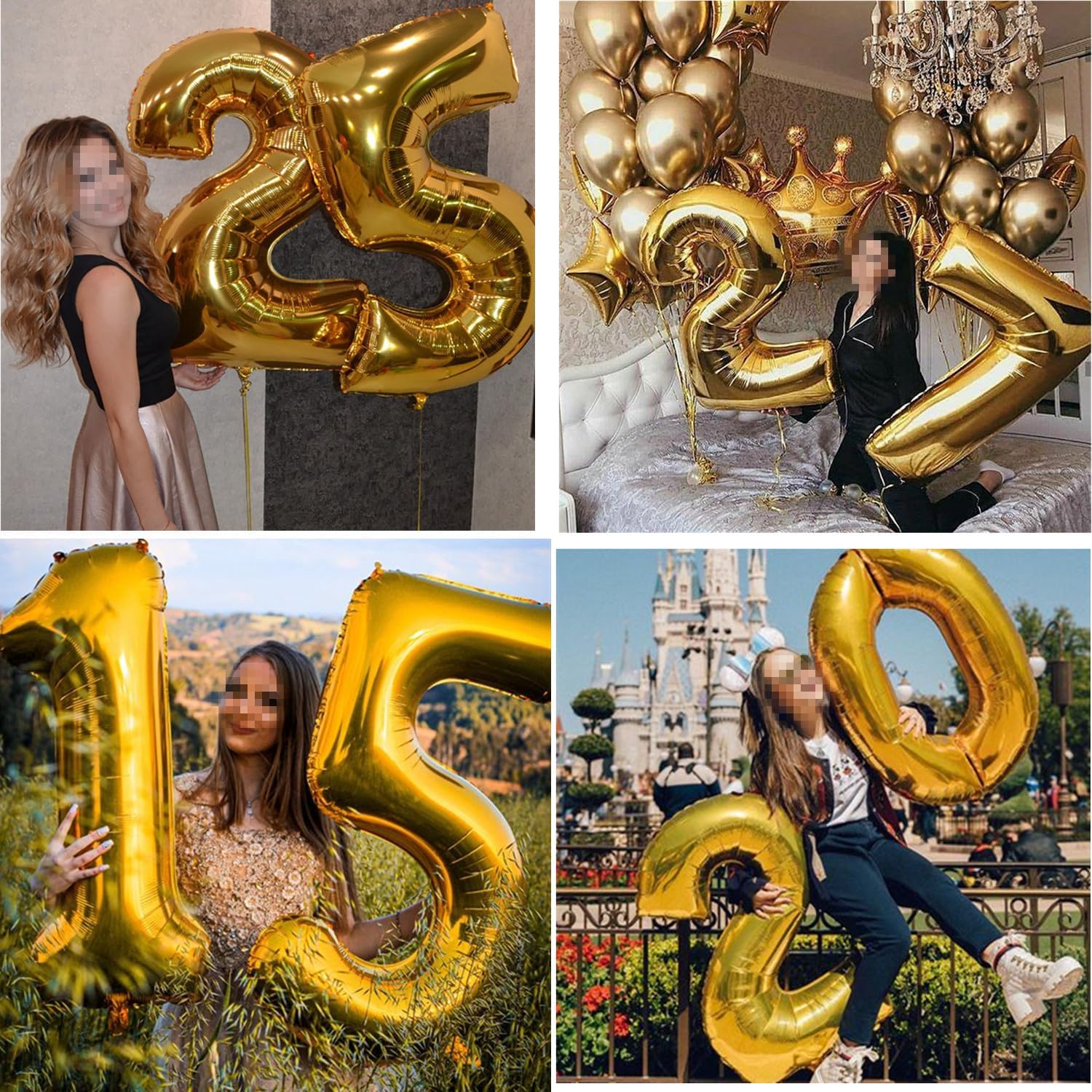 Thumbnail 5 de Luftballons 19. Geburtstag Weiß Gold 32" 🎈