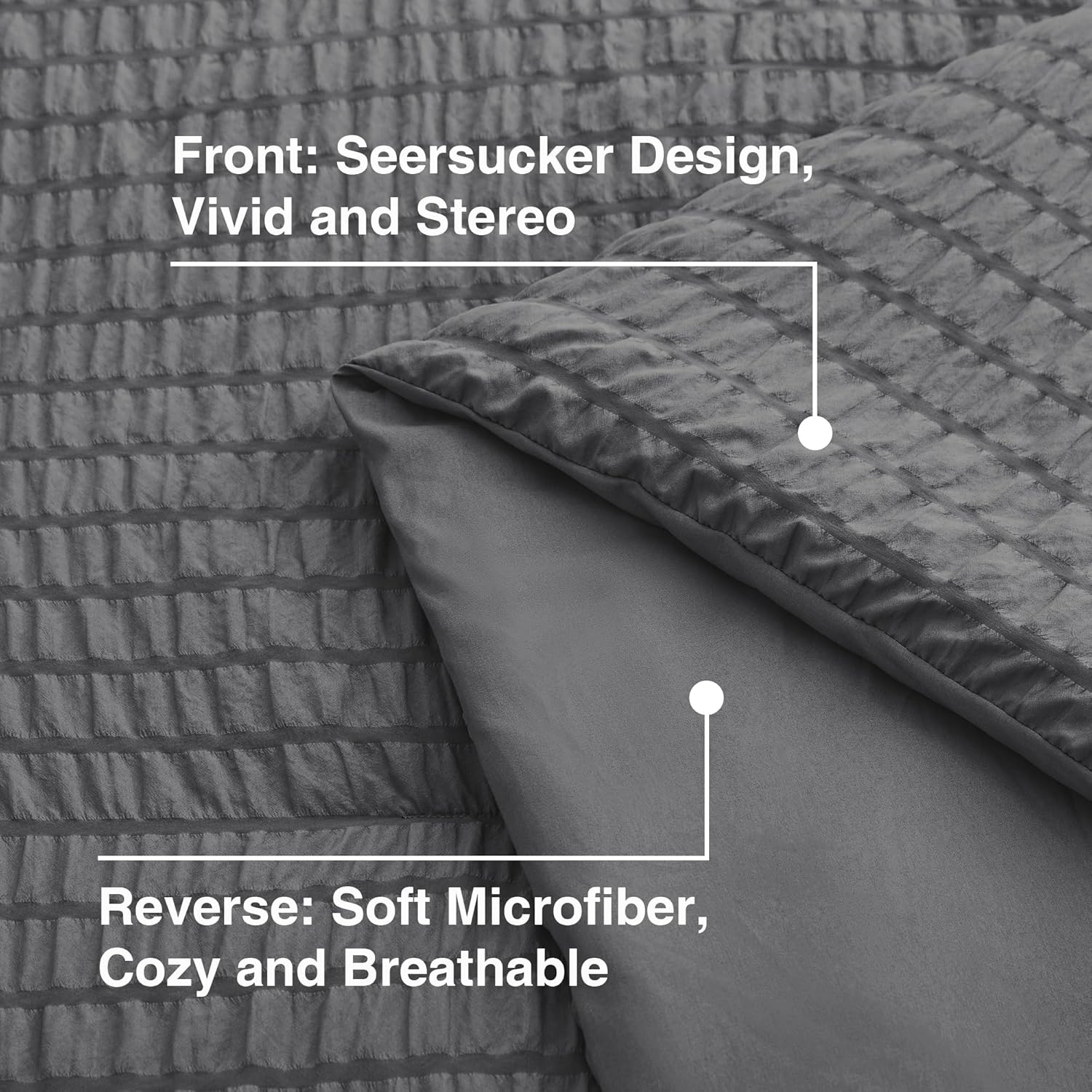 Thumbnail 4 de Love's cabin Seersucker 7-piece comforter set