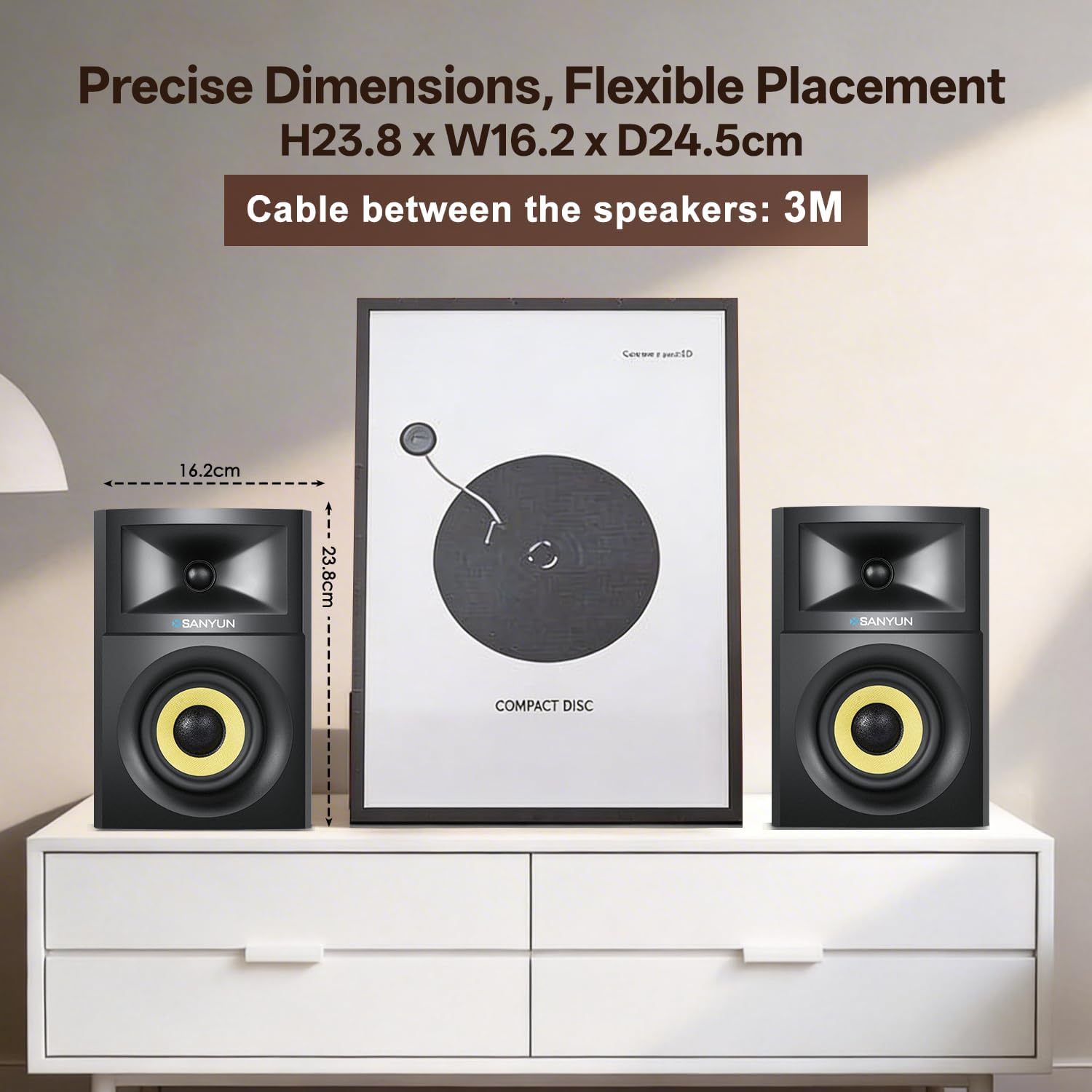 Detalle de Sanyun SW205 2.0 Bookshelf Speakers review: room-filling stereo with Dual-DSP