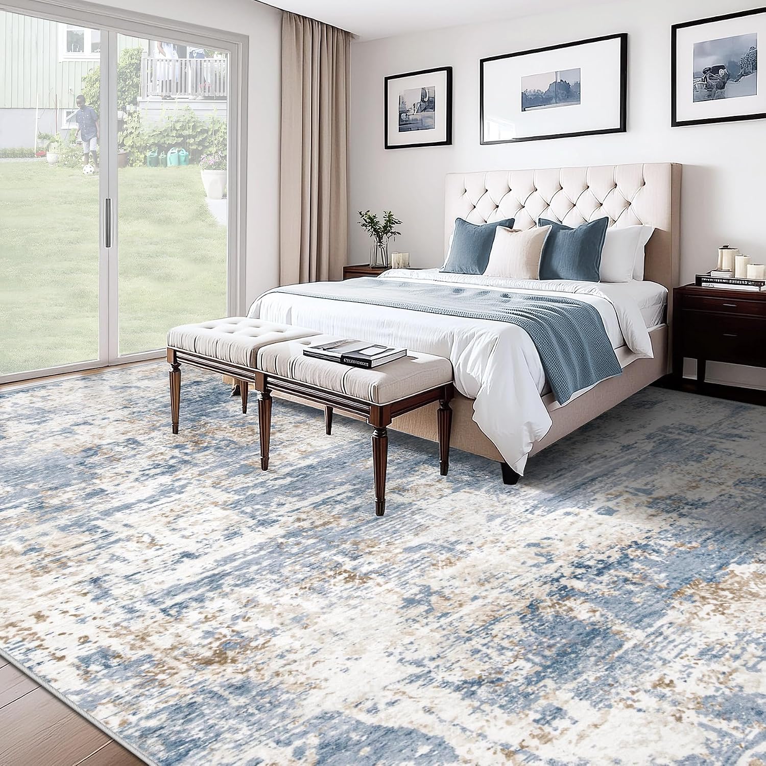 Thumbnail 3 de XLUEZ 10x14 Area Rug: Washable, Non-Slip Modern Abstract for Busy Homes