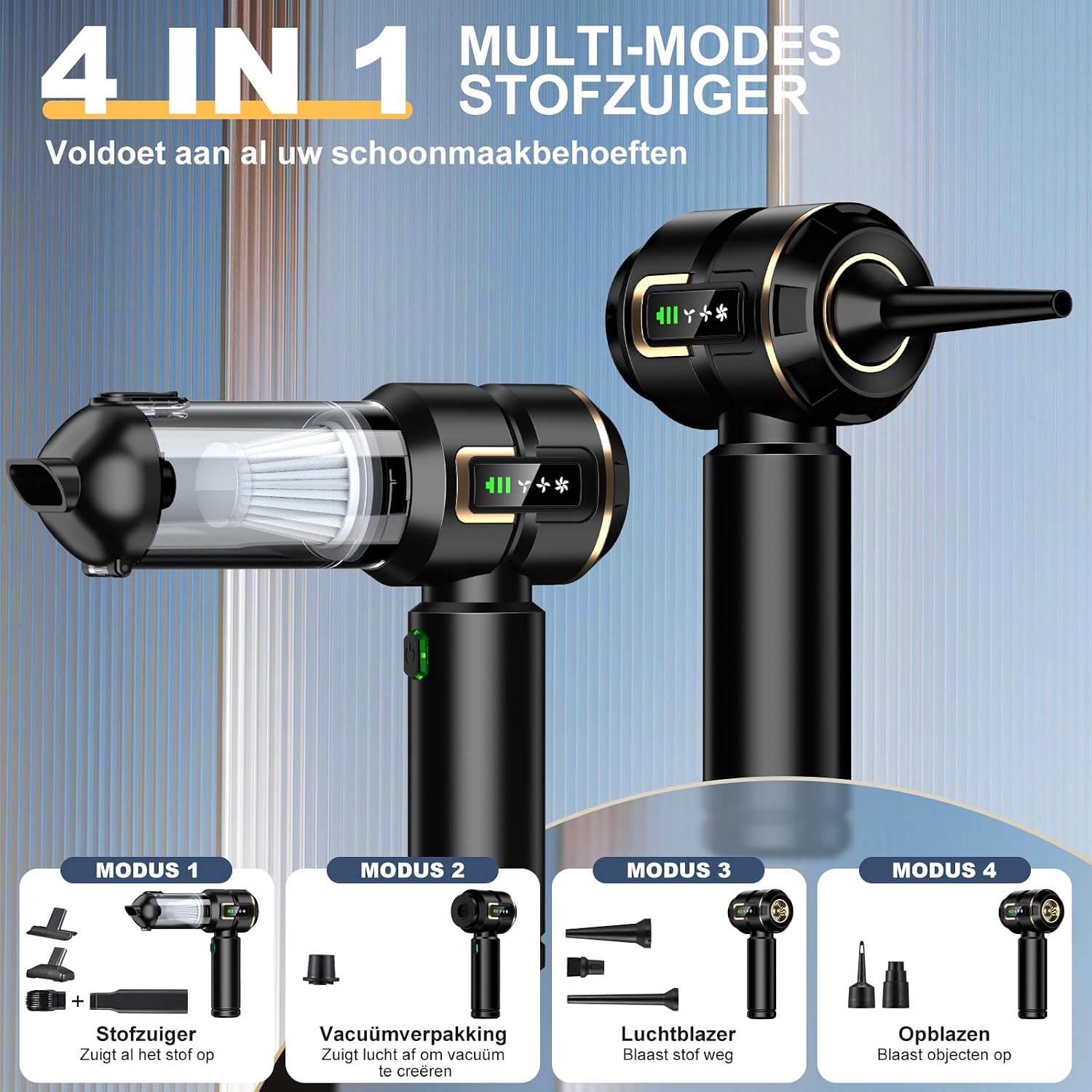 Detalle 2 de Micisty ST-6697APlus 4-in-1 handstofzuiger met lcd-scherm, 28.000 Pa