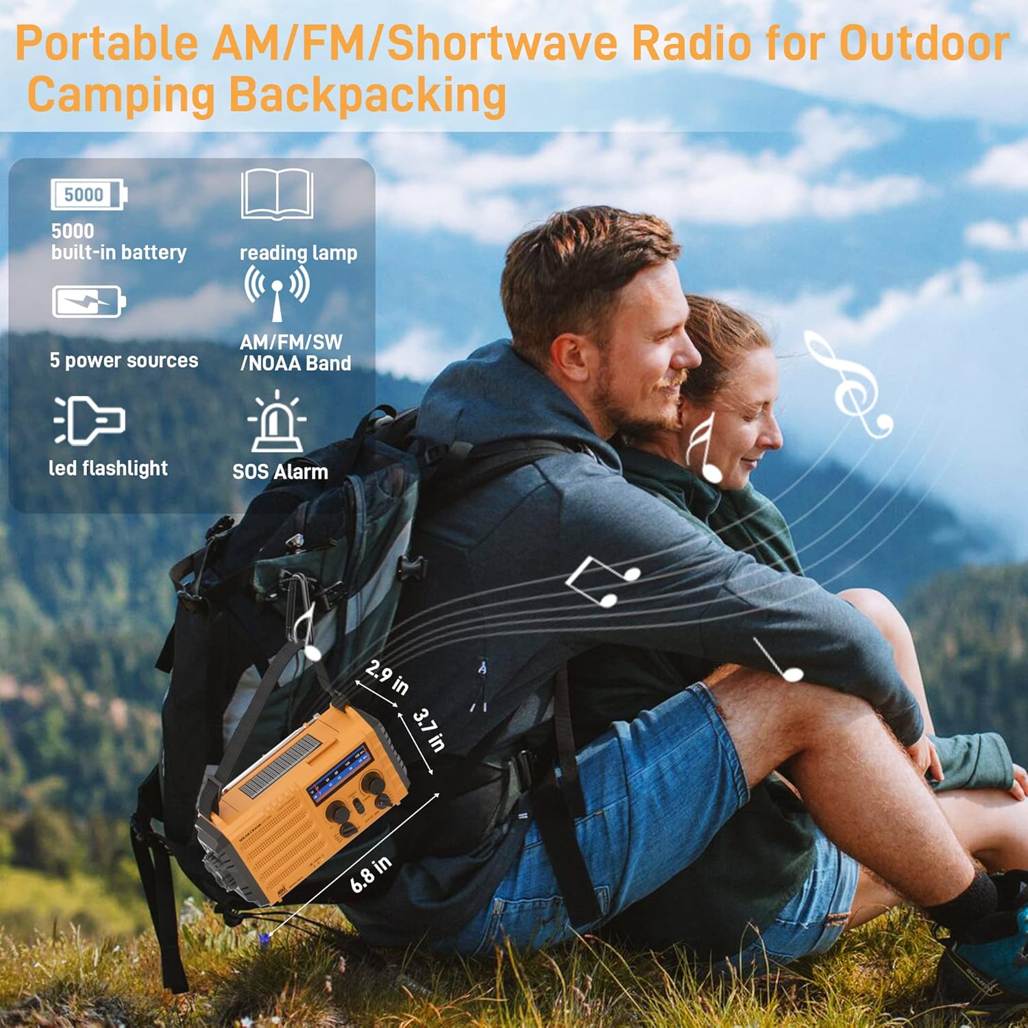 Thumbnail 5 de Eoxsmile Emergency Radio 5000mAh NOAA alert