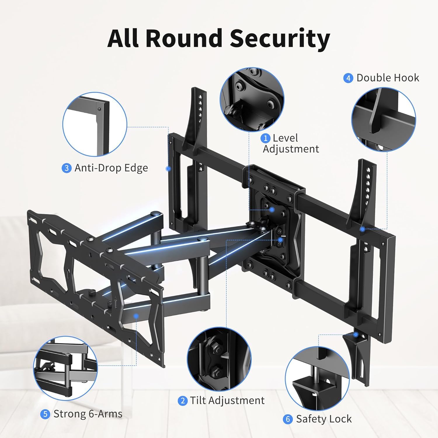 Thumbnail 6 de XINLEI Full Motion TV Wall Mount MA02A for 37–86" TVs up to 60kg