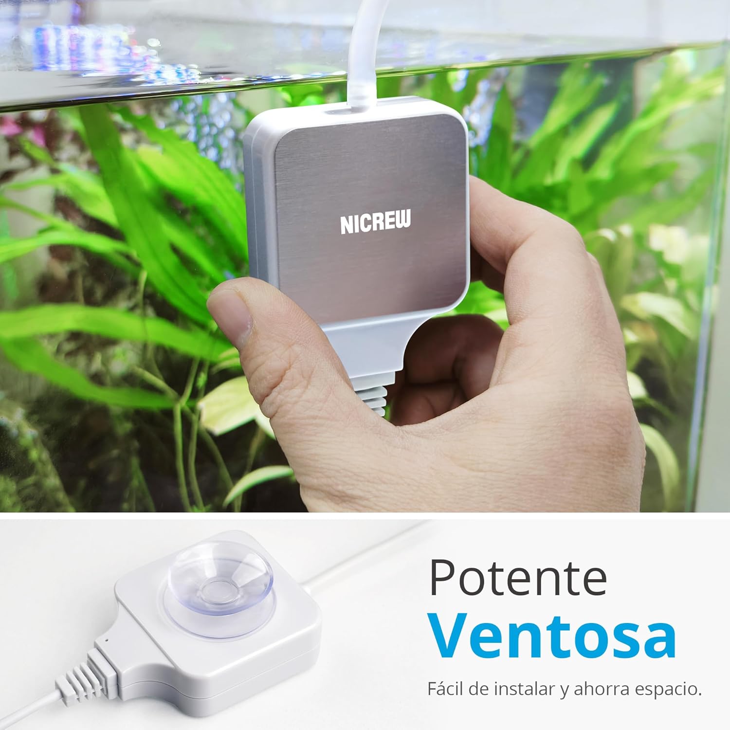 Detalle 2 de NICREW Oxigenador Acuario Ultra-Silencioso 18 L/h