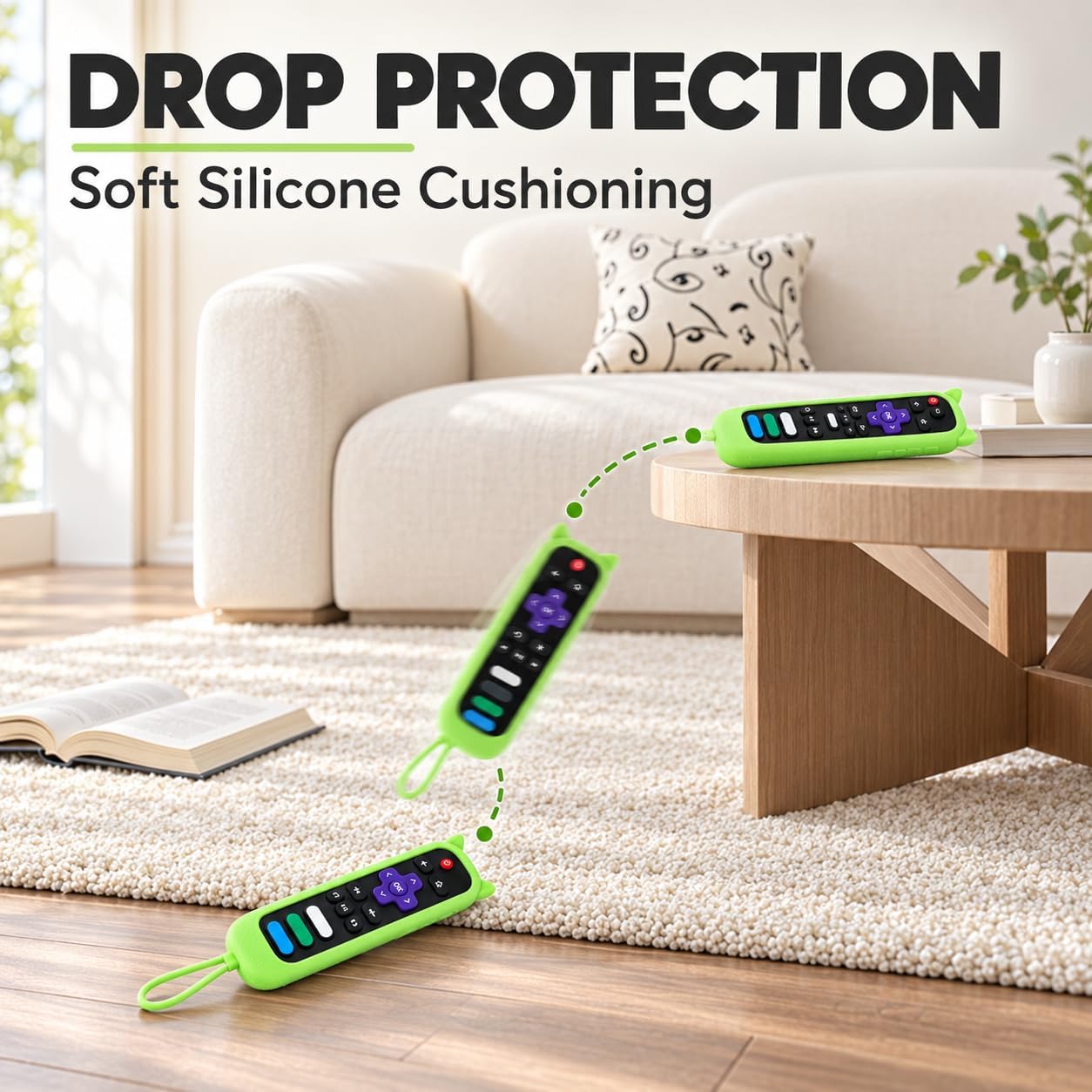 Detalle de Case Cover for Roku TV Remote with Glow-in-the-Dark Cat Ears