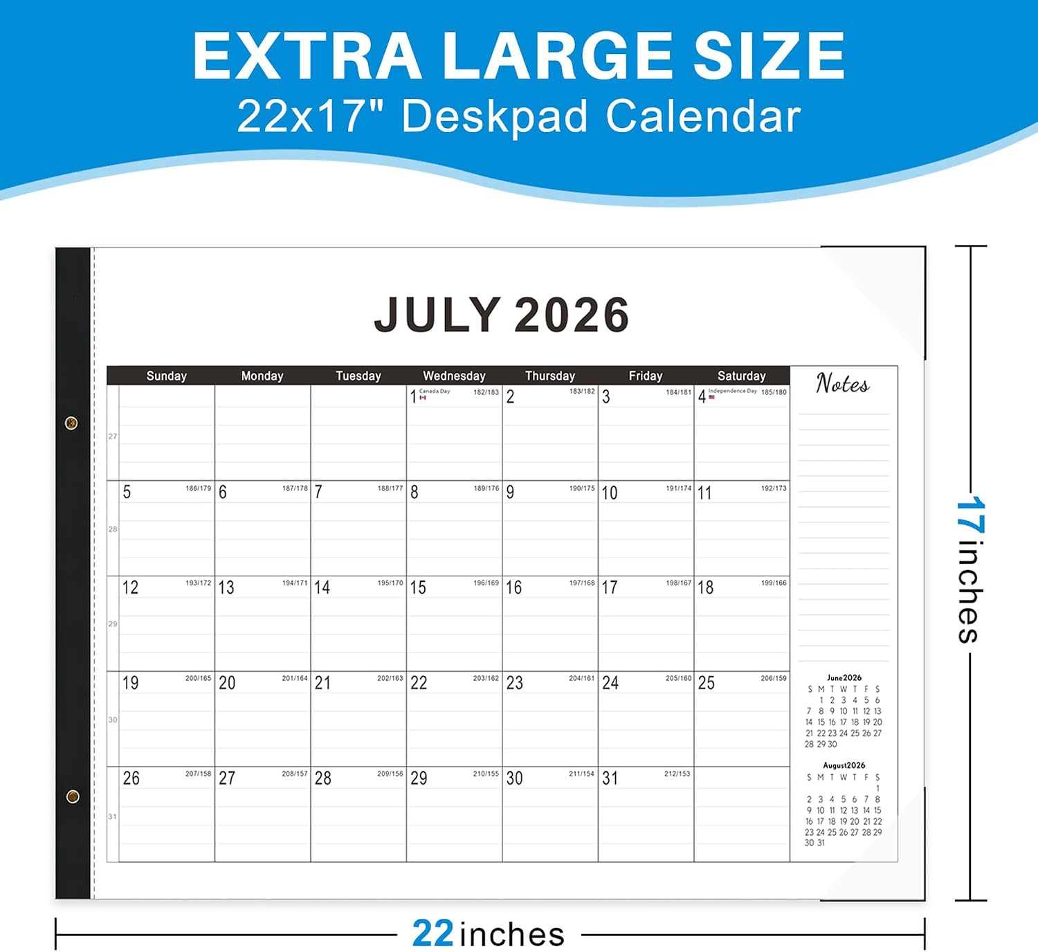 Thumbnail 2 de FZD Desk Calendar 2026–2027, 22 x 17 in Paper Calendar with Plastic Cover