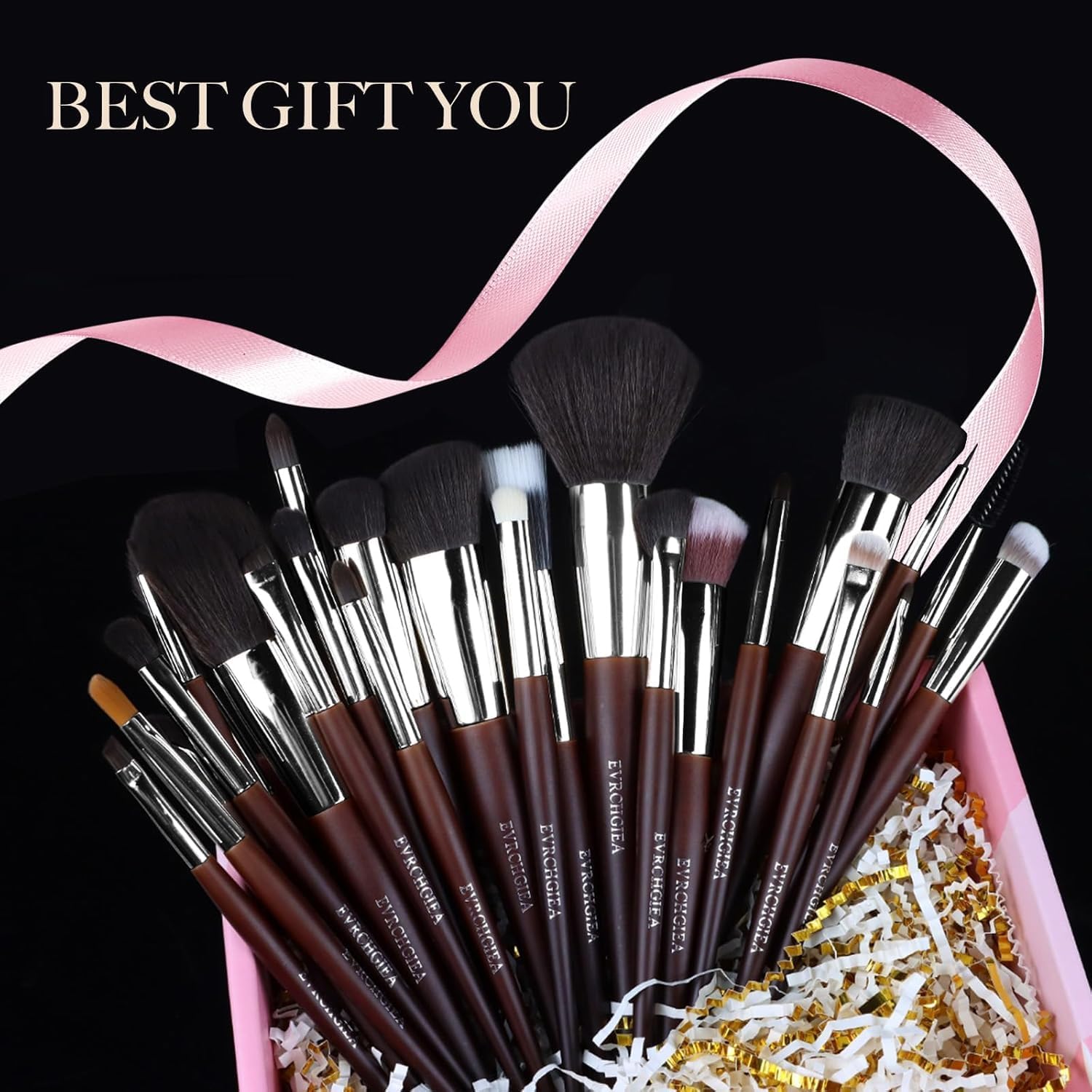 Detalle 2 de EVRCHGIEA 35-Piece Makeup Brush Set with Sponges and Travel Case