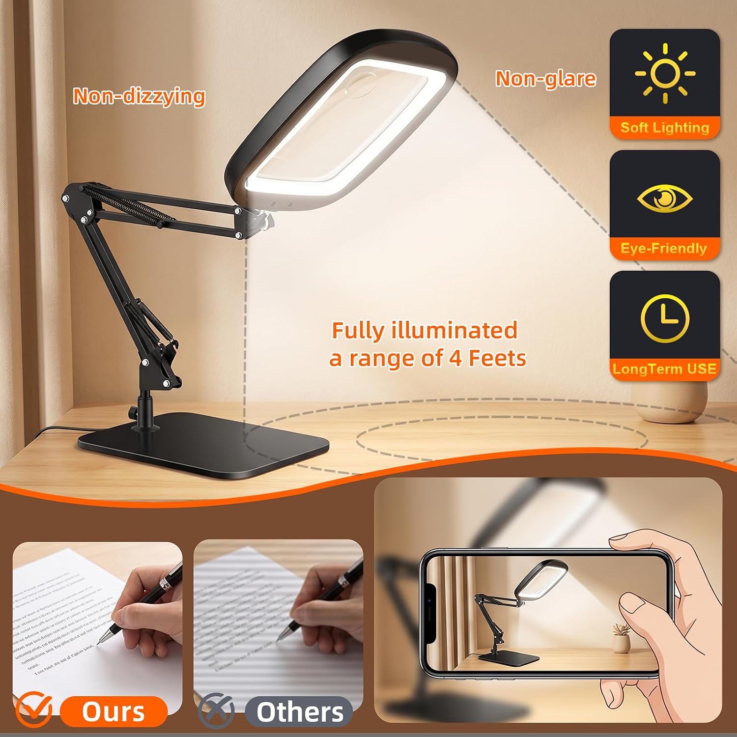 Detalle 2 de Magnifying Glass with Light and Stand, 7-inch