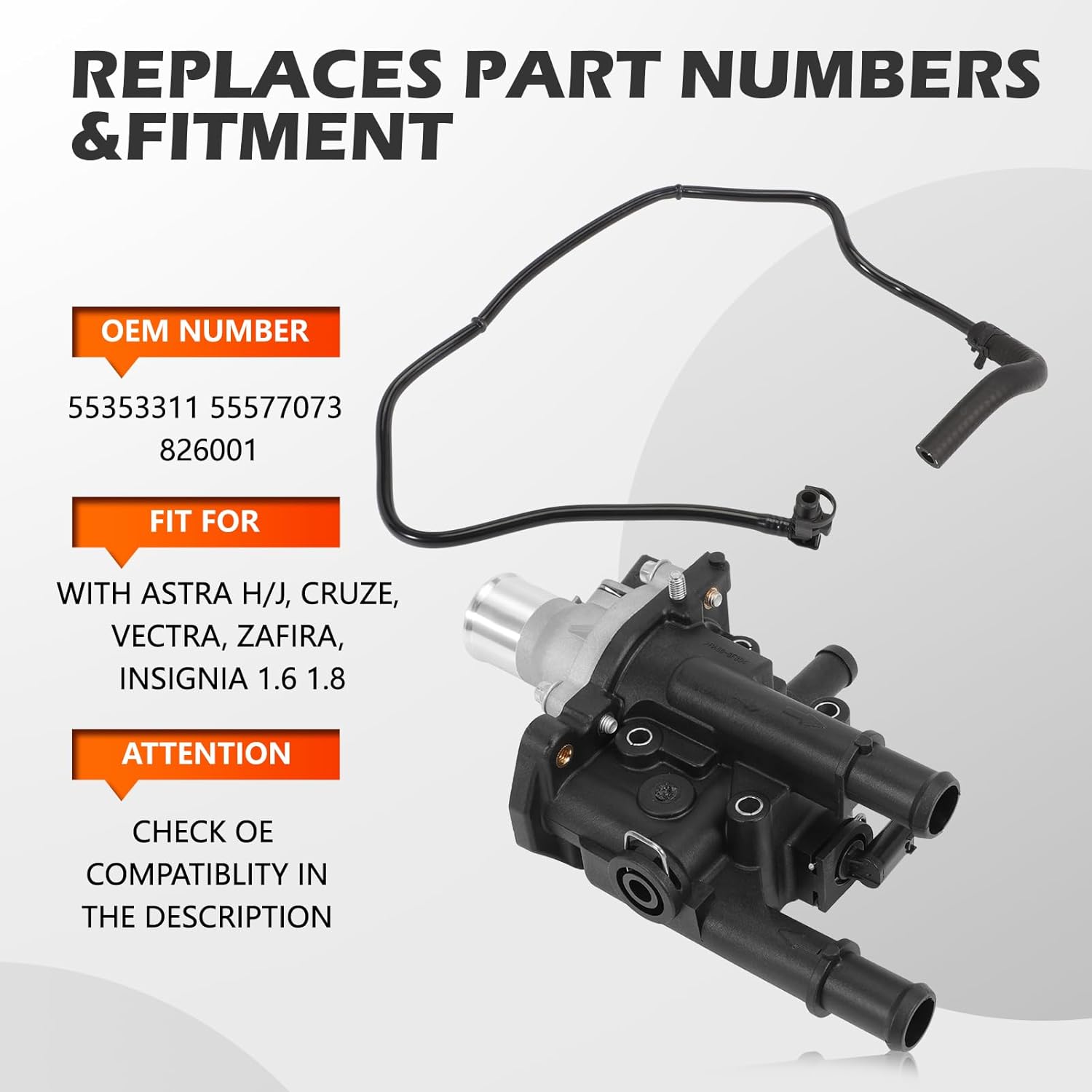 Thumbnail 1 de KASturrboo 55353311 Thermostat Housing with Thermostat Water Hose Pipe (compatible with select Opel models)