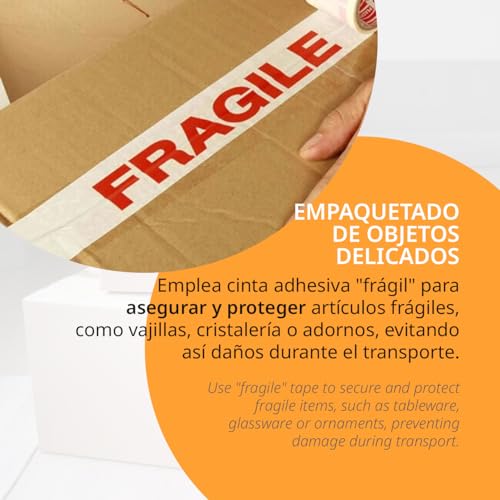 Thumbnail 6 de OFITURIA Cinta Adhesiva Cinta Frágil — Rollo blanco 📦