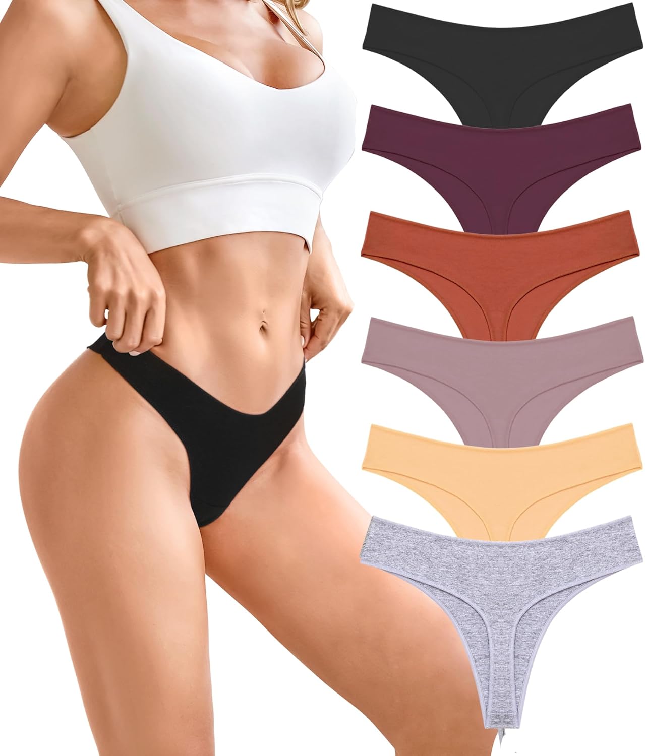Detalle 2 de BeReady String Tanga 6er-Pack aus Baumwolle