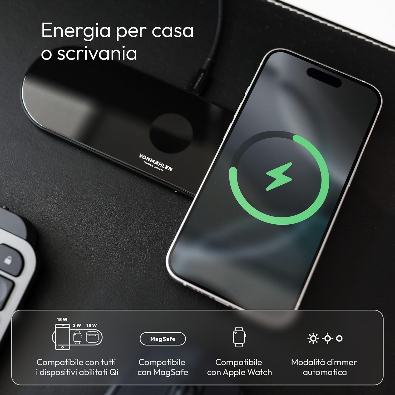 Thumbnail 1 de Vonmählen Aura Home: Stazione di ricarica wireless 3-in-1 MagSafe (Nero) per Apple