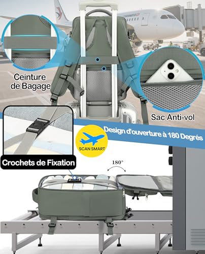 Thumbnail 2 de LYNXCHER Sac à Dos Voyage Cabine Avion 45x36x20 cm – Spacieux et léger pour easyJet et compagnies